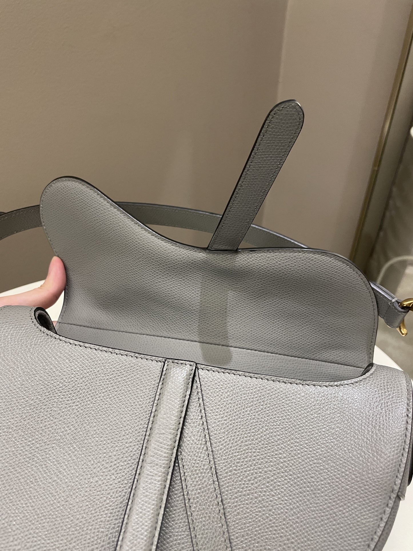 Dior Saddle Bag Gray Grained