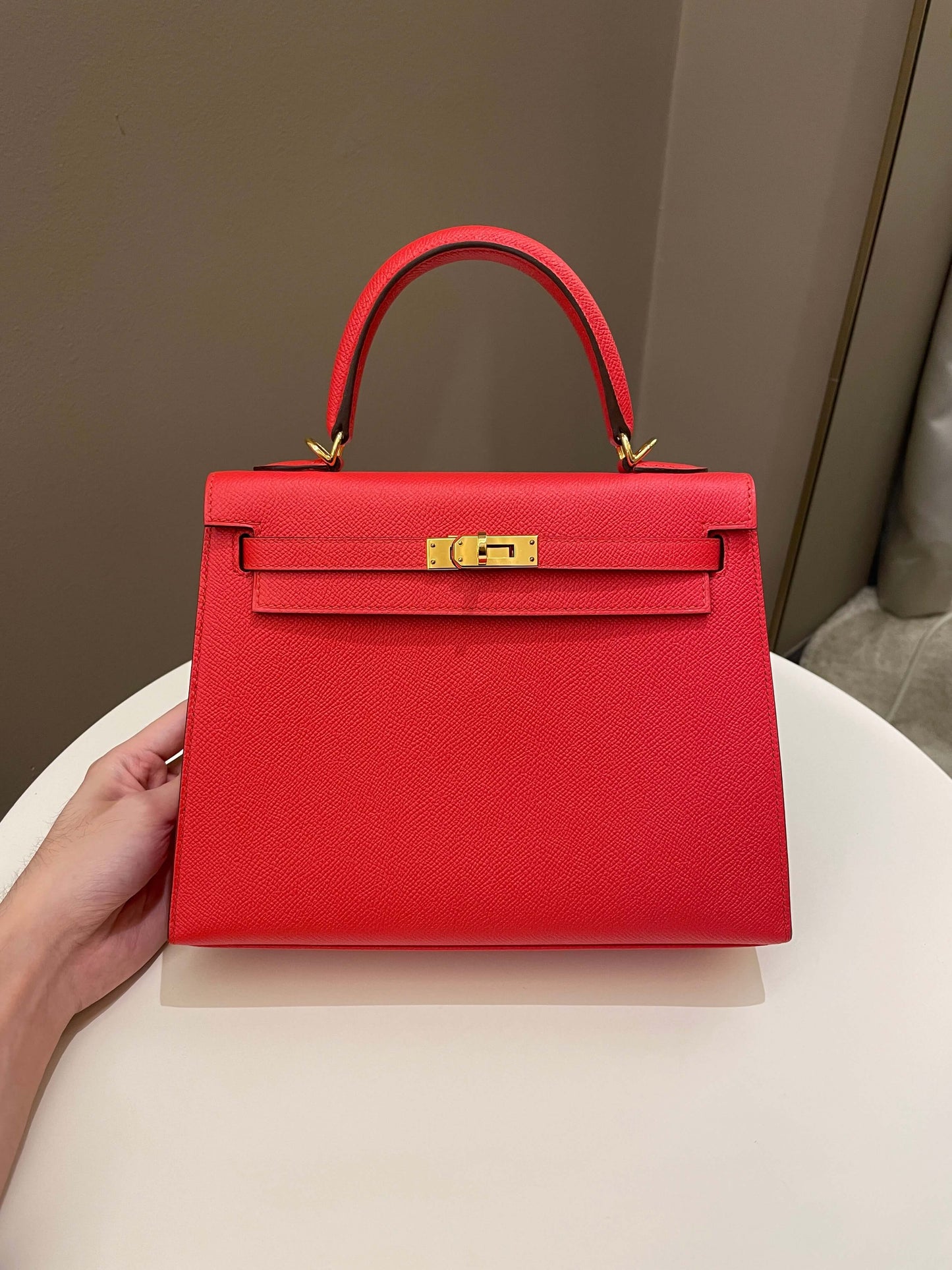 Hermes Kelly Sellier 25 Rouge Tomate Epsom