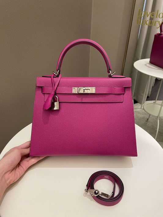 Hermes Kelly Sellier 28 Rose Pourpre Epsom