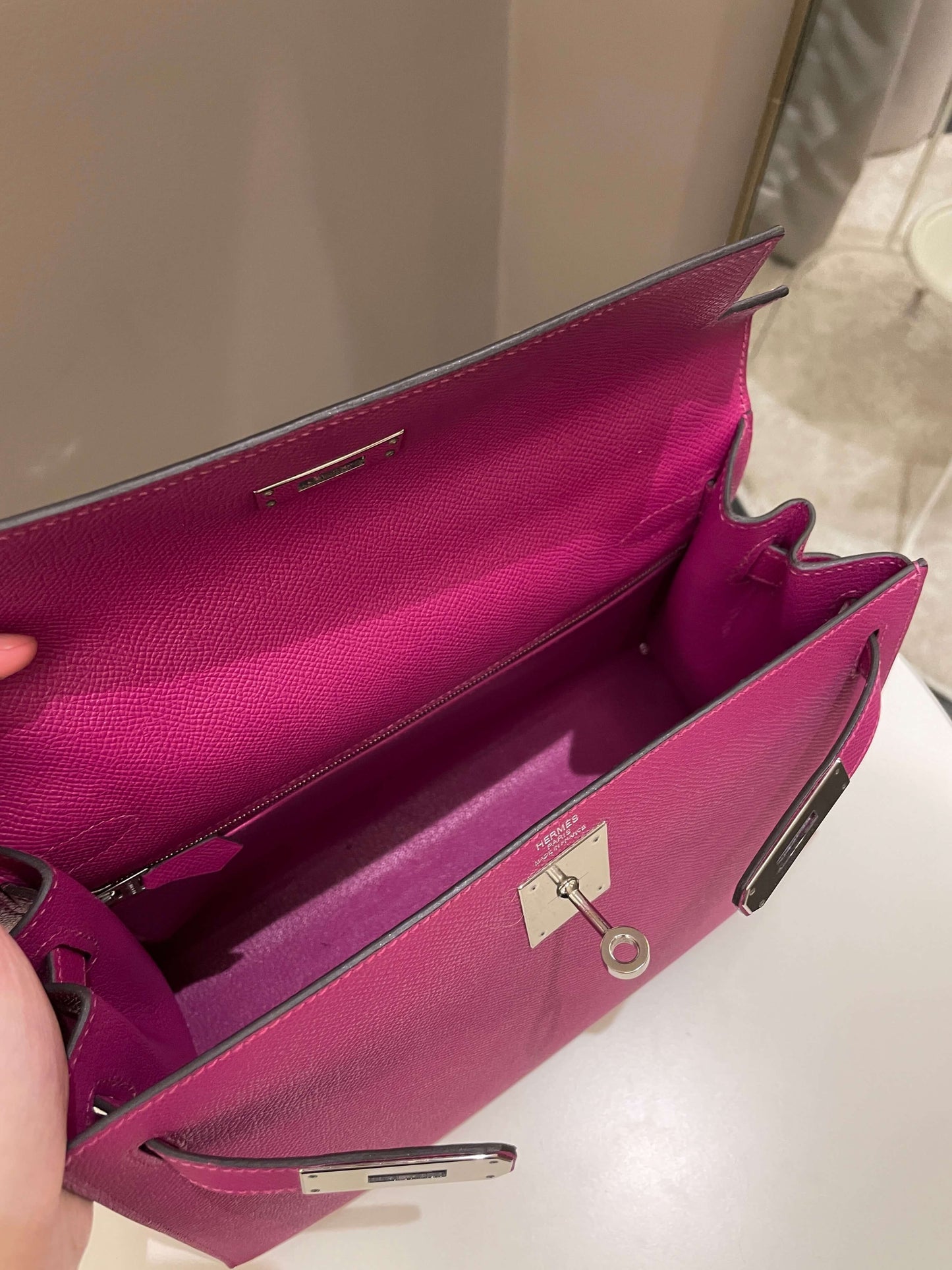 Hermes Kelly Sellier 28 Rose Pourpre Epsom