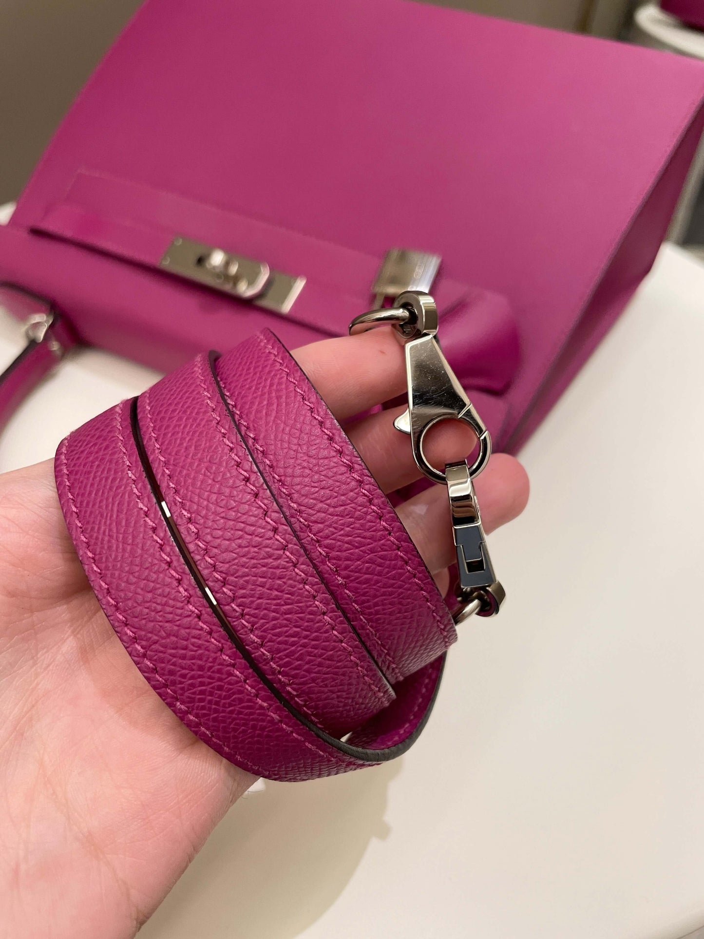 Hermes Kelly Sellier 28 Rose Pourpre Epsom