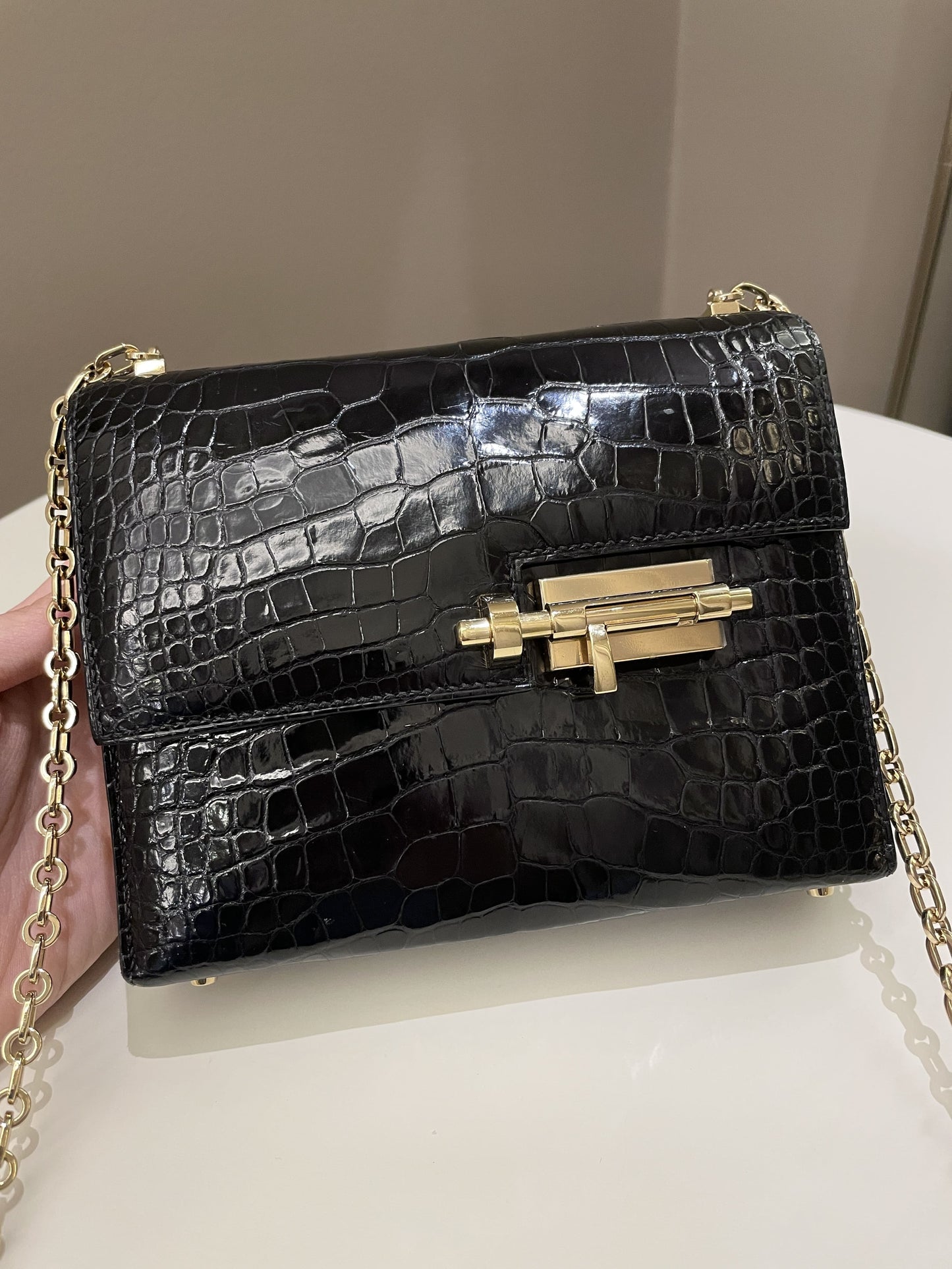 Hermes Verrou Mini Black Alligator