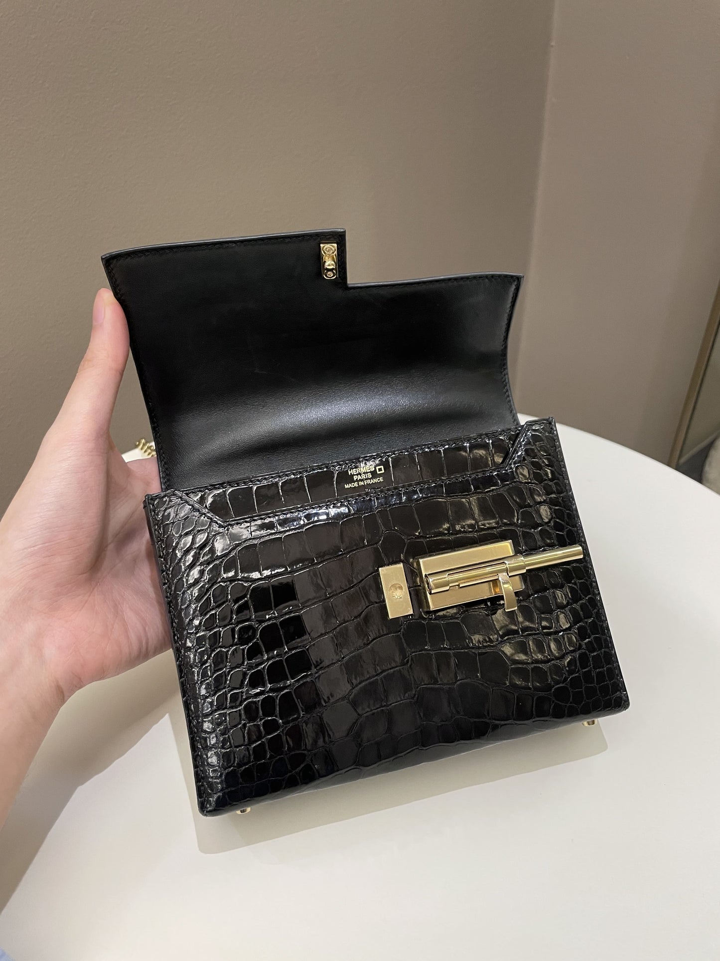 Hermes Verrou Mini Black Alligator