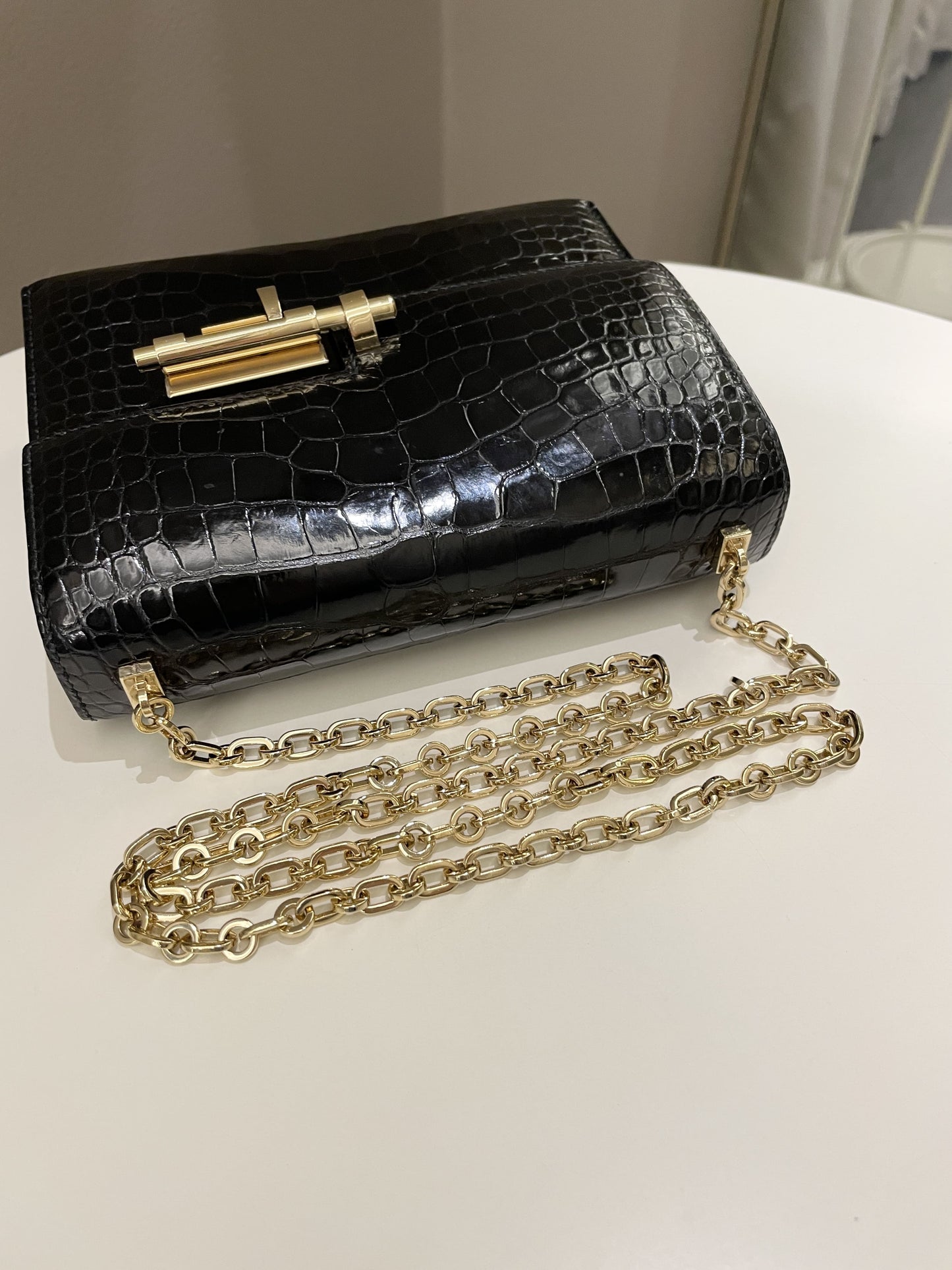 Hermes Verrou Mini Black Alligator