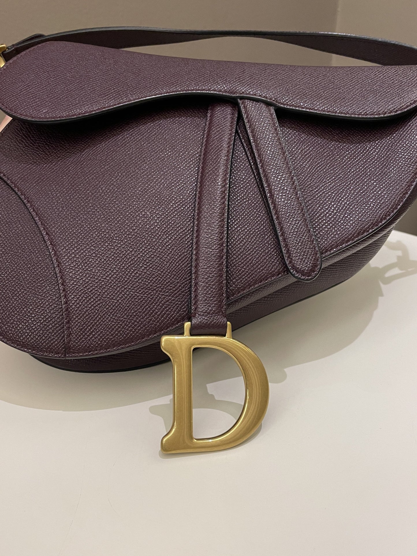 Dior Saddle Bag Amaranth Grained Calfskin