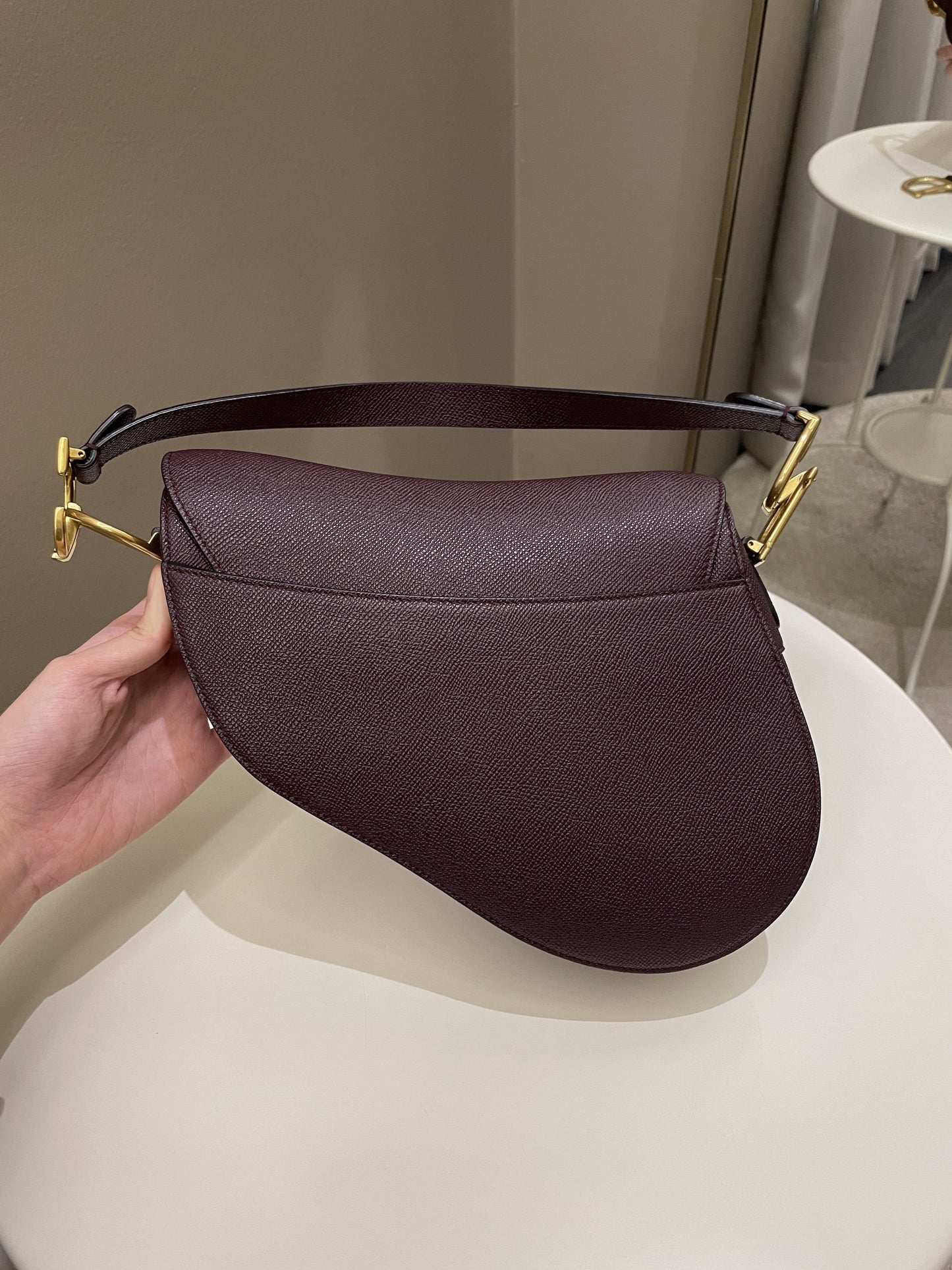 Dior Saddle Bag Amaranth Grained Calfskin