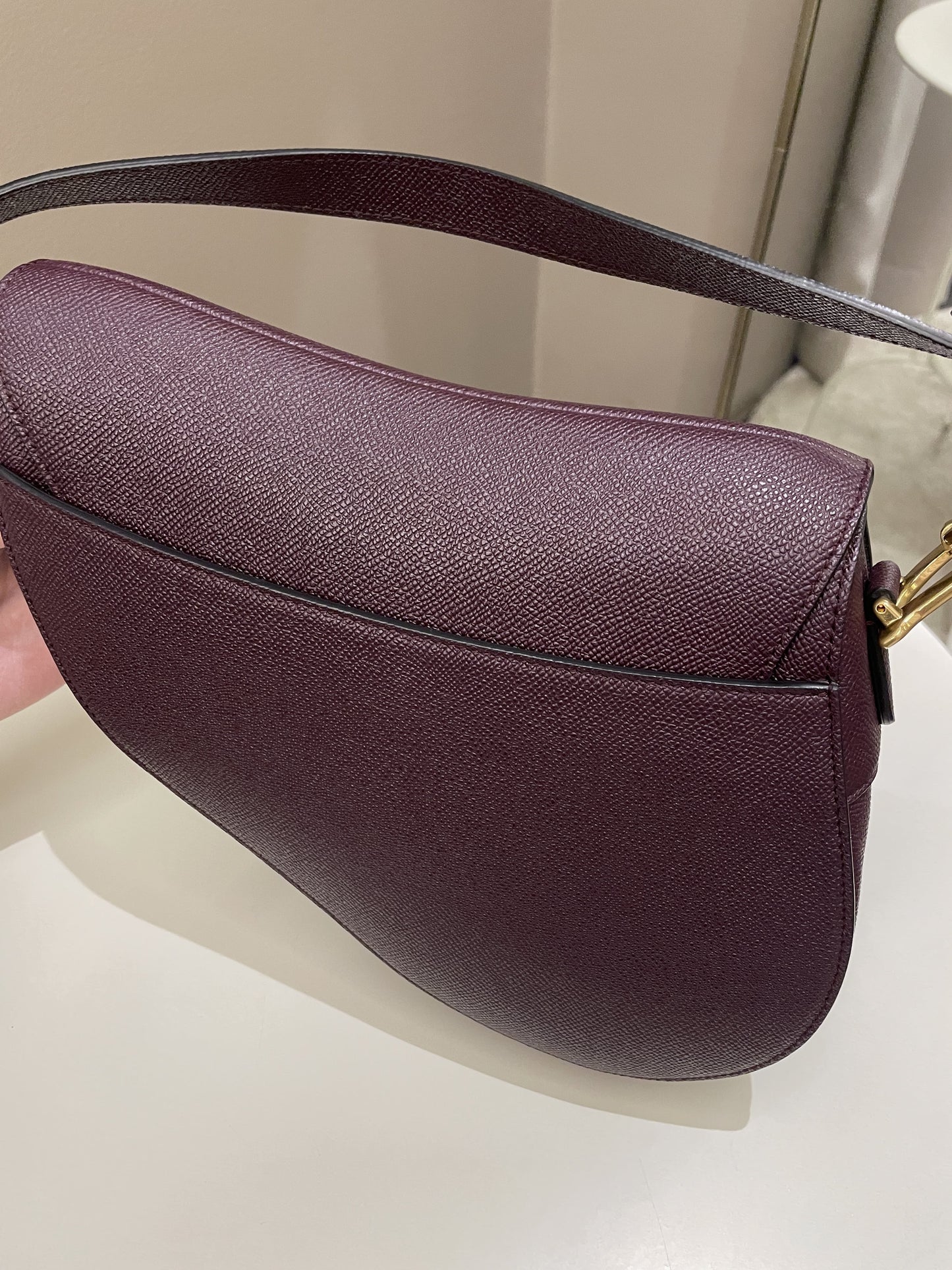 Dior Saddle Bag Amaranth Grained Calfskin