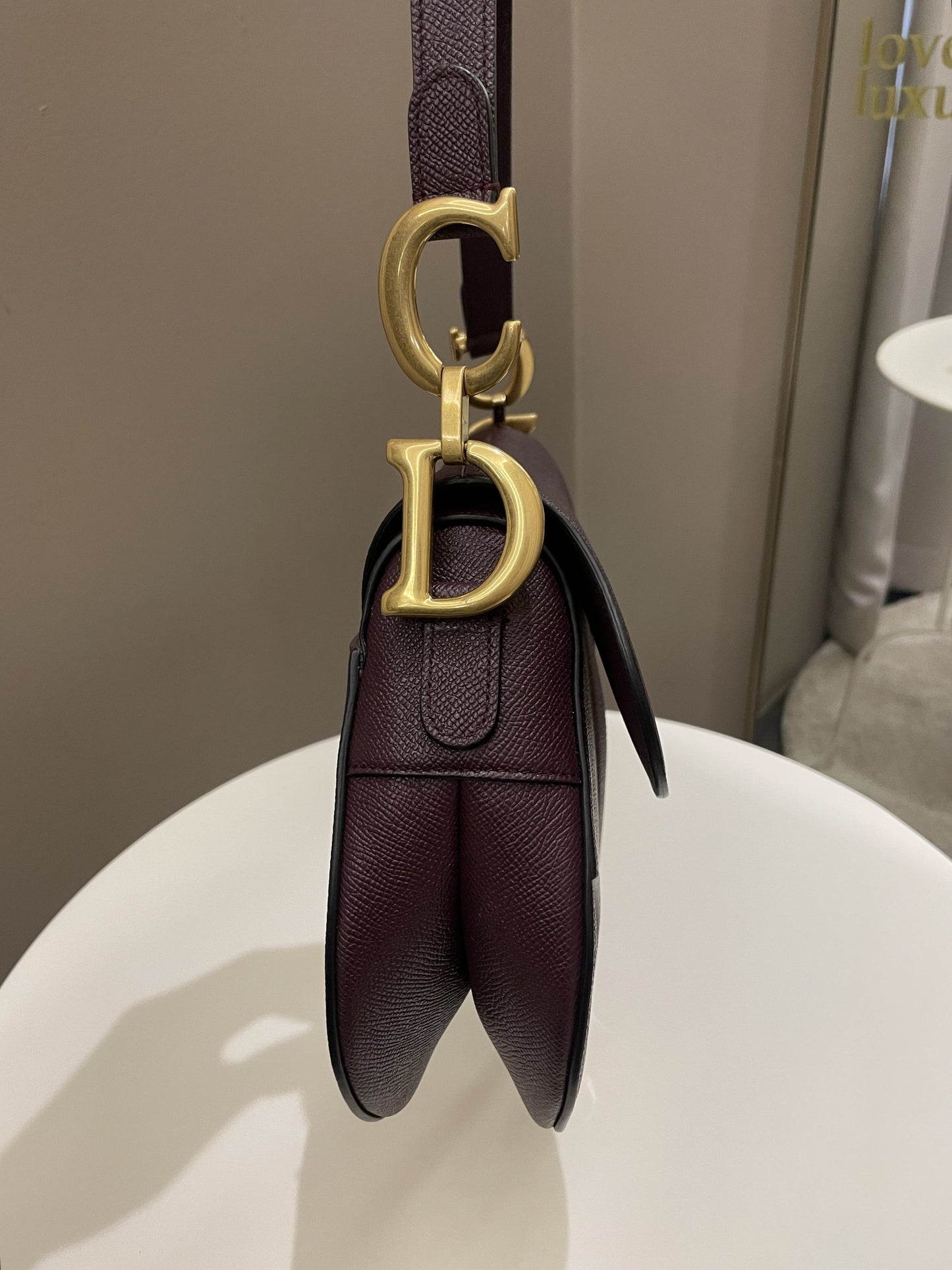 Dior Saddle Bag Amaranth Grained Calfskin