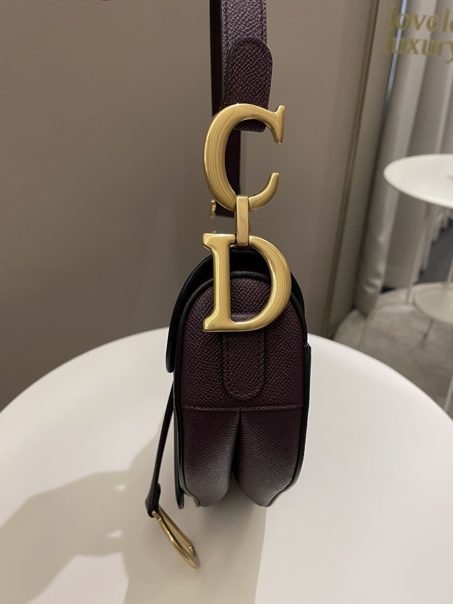 Dior Saddle Bag Amaranth Grained Calfskin