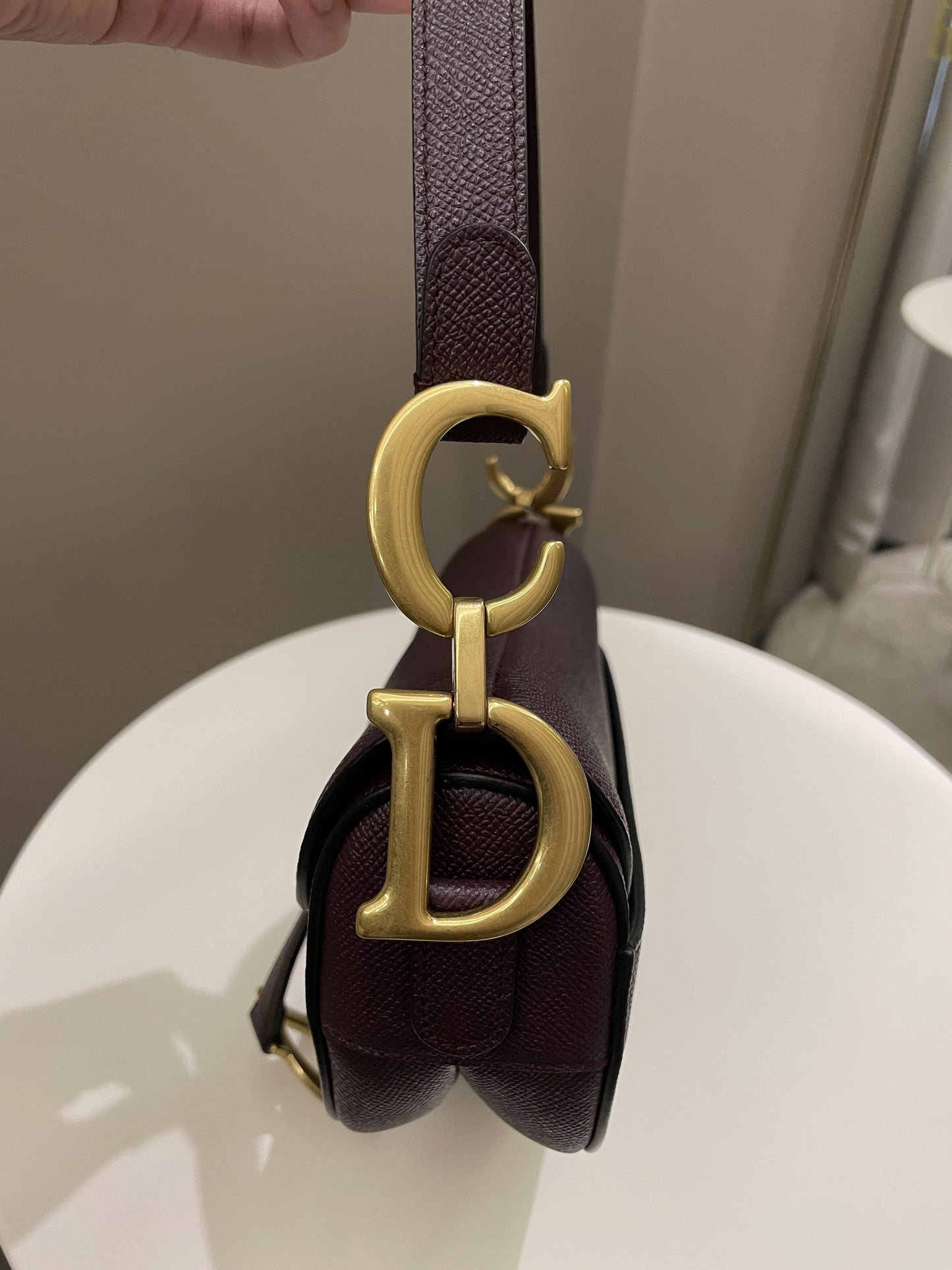 Dior Saddle Bag Amaranth Grained Calfskin