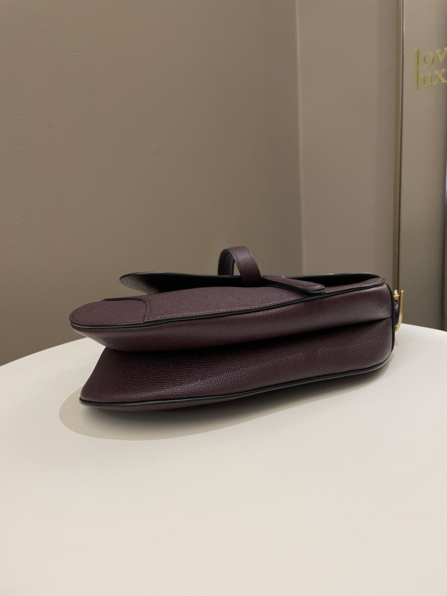 Dior Saddle Bag Amaranth Grained Calfskin