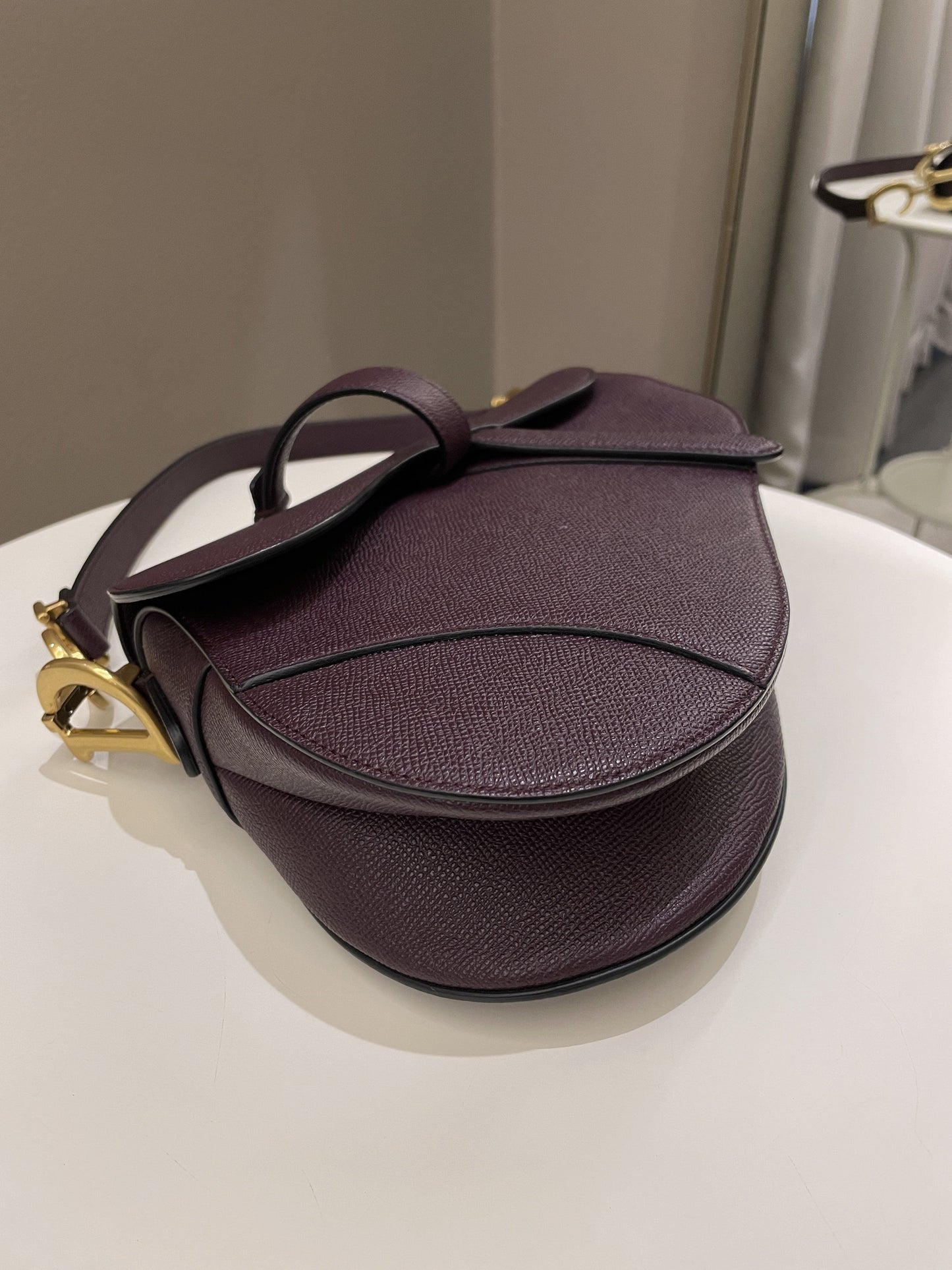 Dior Saddle Bag Amaranth Grained Calfskin