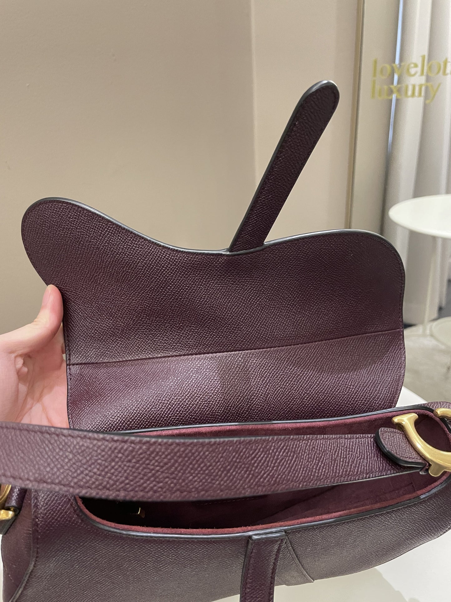 Dior Saddle Bag Amaranth Grained Calfskin