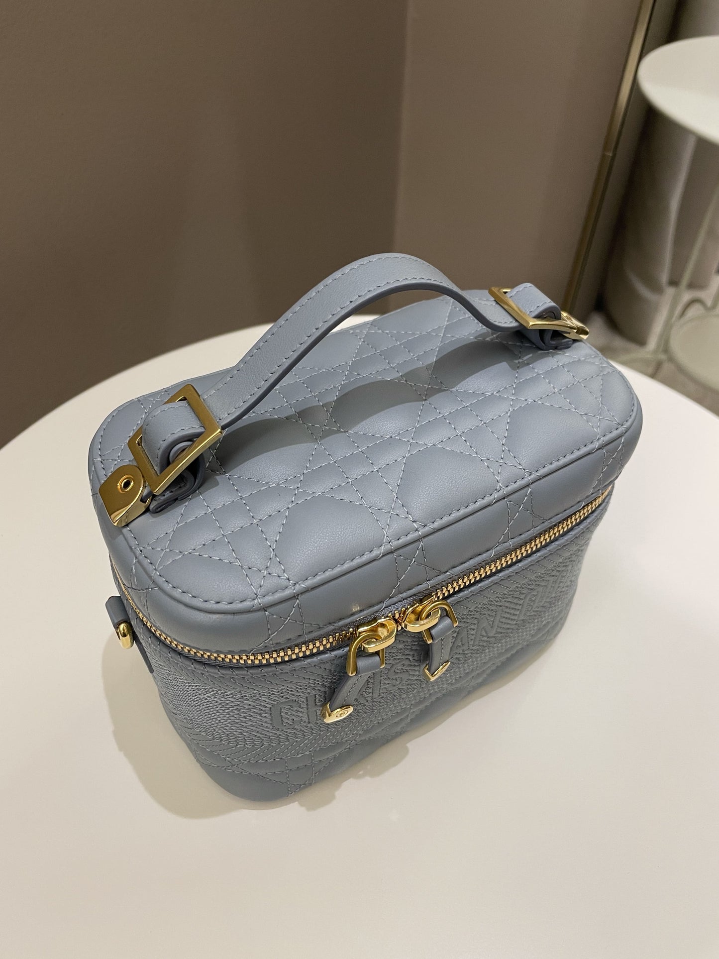 Dior Lady Dior Cannage Travel Vanity Cloud Blue