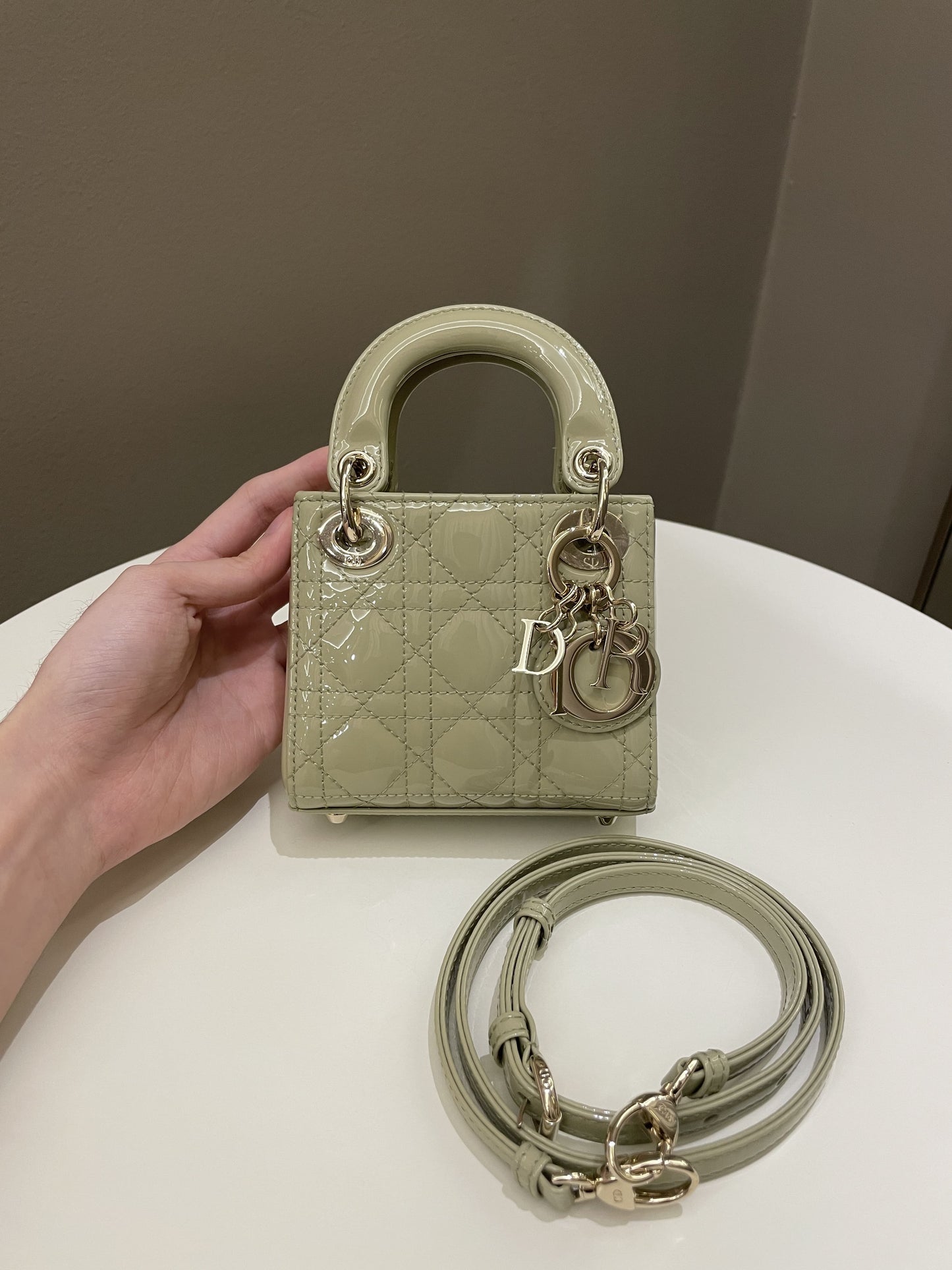 Dior Lady Dior Micro Ethereal Sage Patent