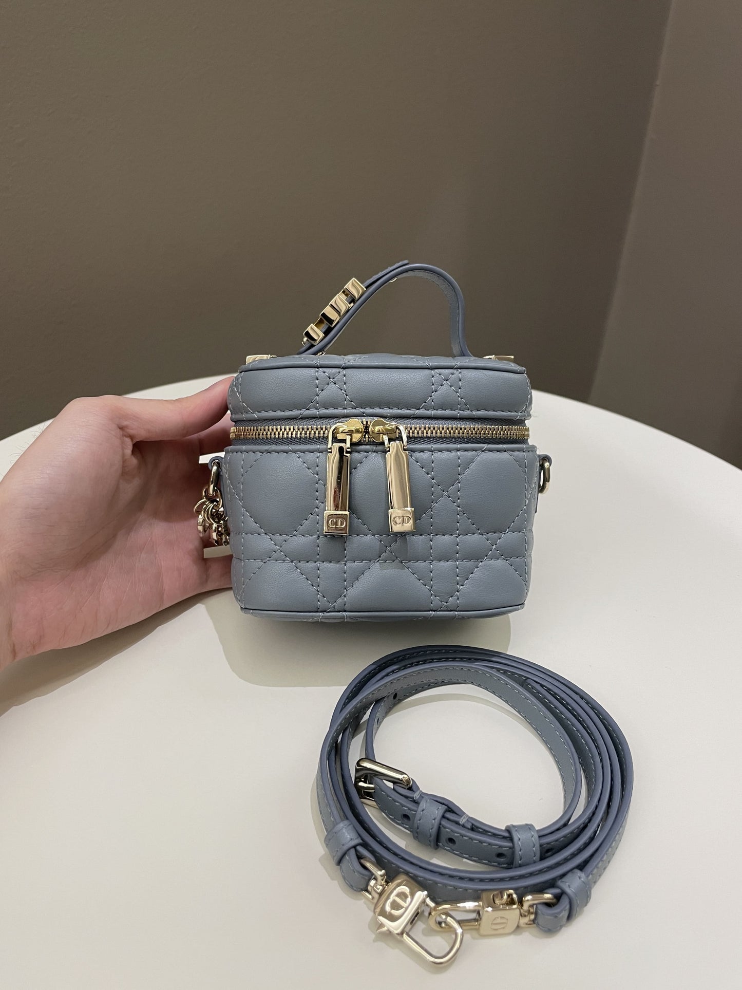 Dior Micro Lady Dior Vanity Case Cloud Blue