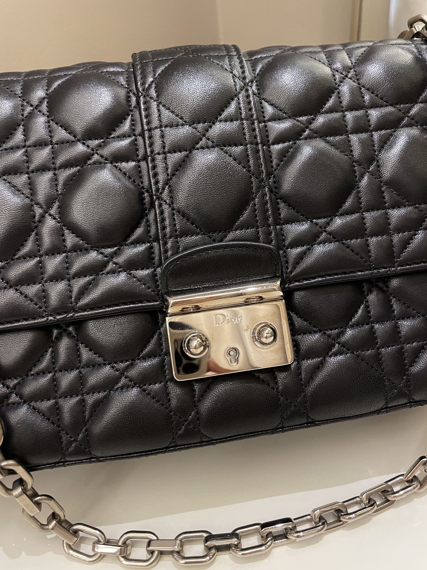 Dior Miss Dior Cannage Shoulder Bag Black Lambskin