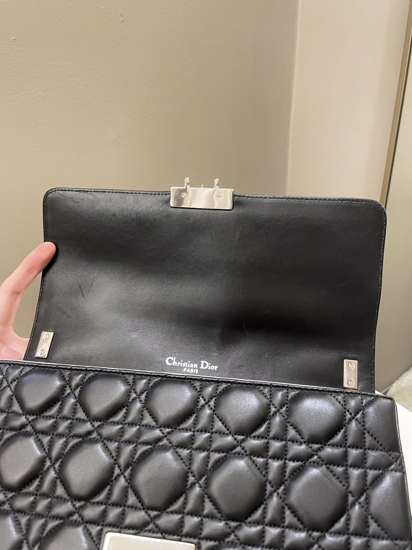 Dior Miss Dior Cannage Shoulder Bag Black Lambskin