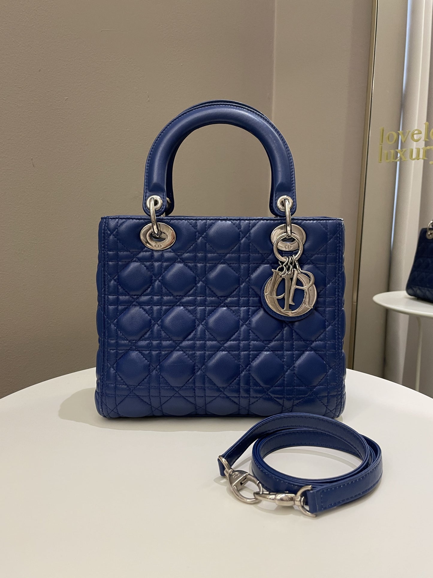 Dior Classic Lady Dior Navy Blue Lambskin