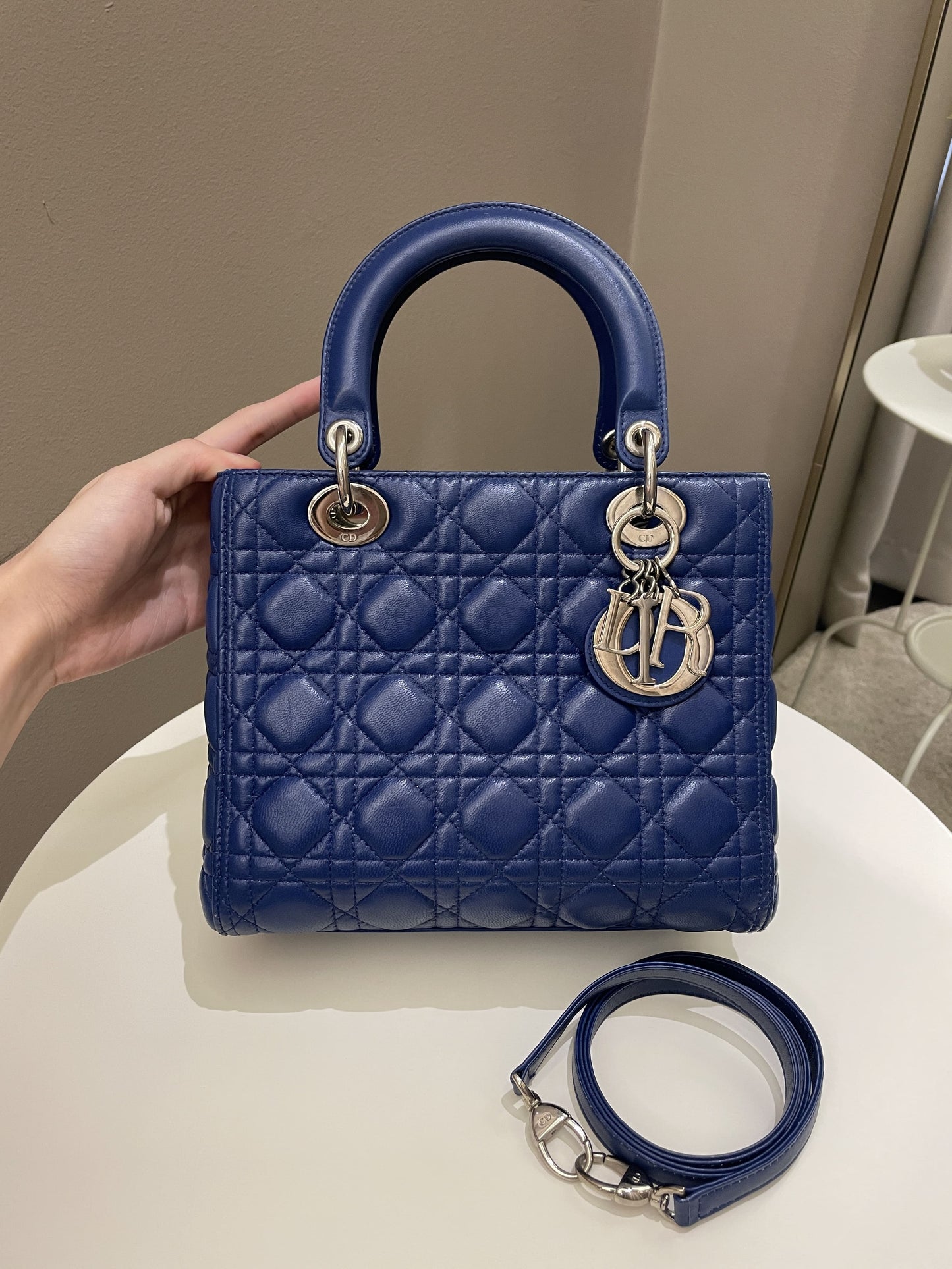 Dior Classic Lady Dior Navy Blue Lambskin