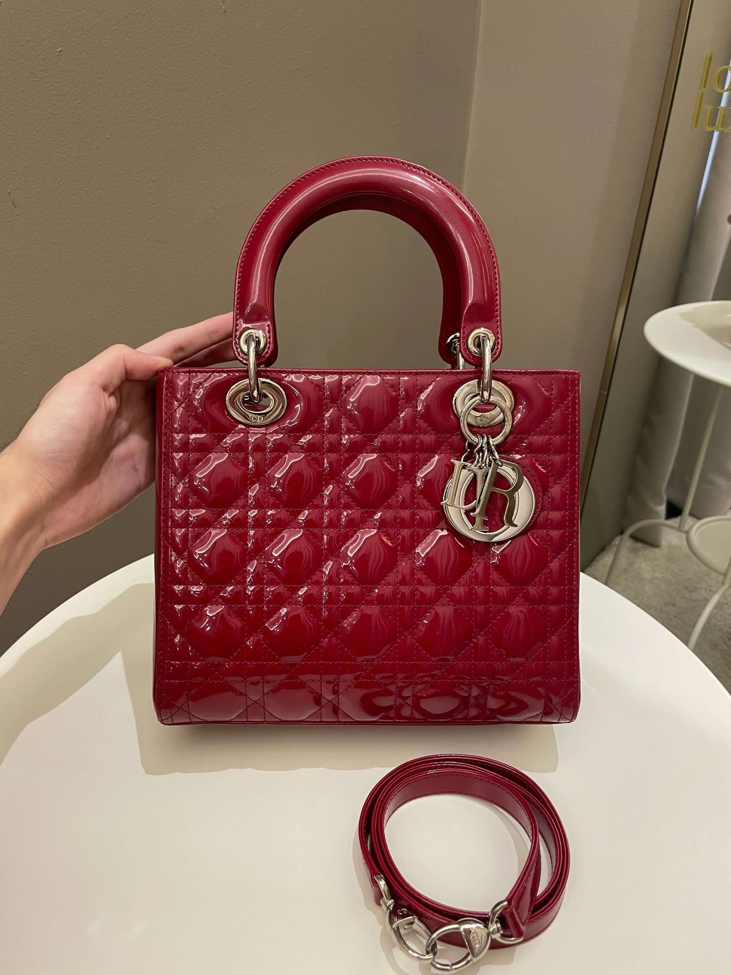 Dior Classic Lady Dior Red Patent