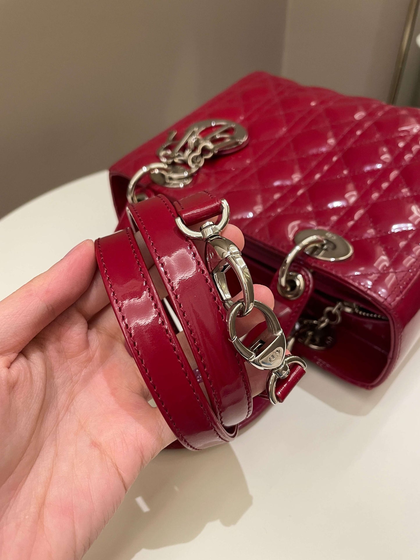 Dior Classic Lady Dior Red Patent