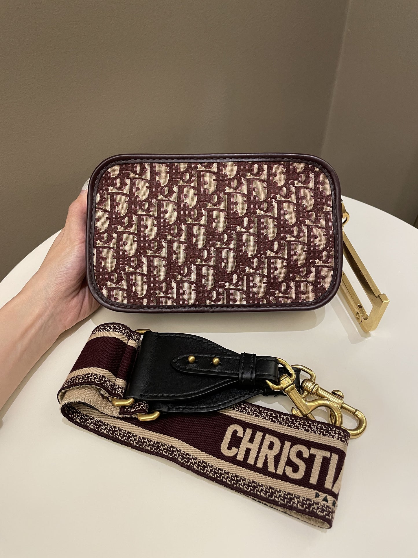 Dior Diorquake Clutch Bag w Strap Red Oblique