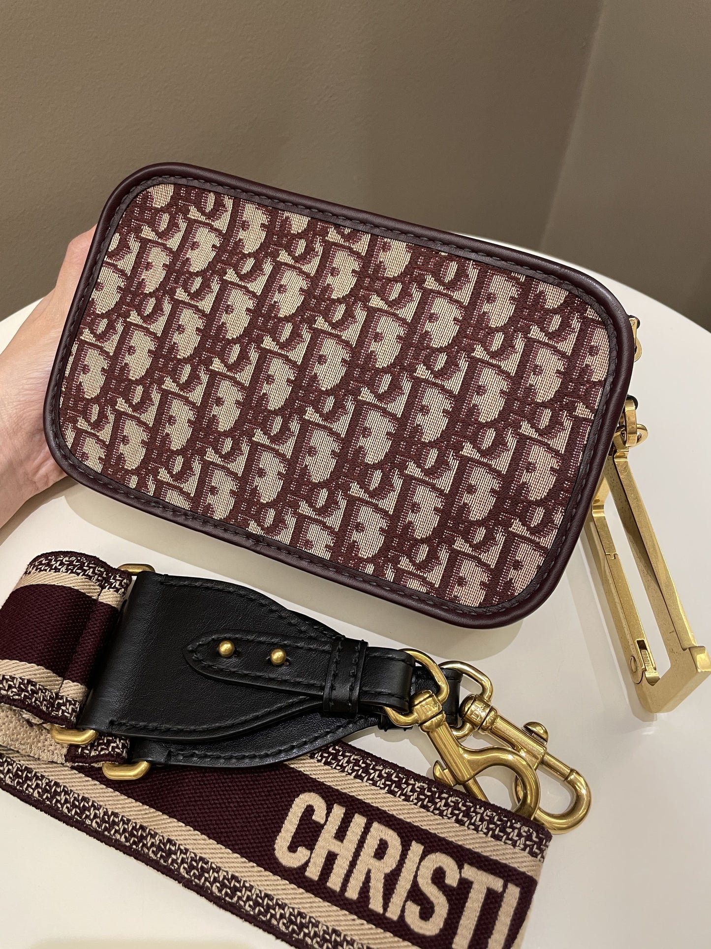 Dior Diorquake Clutch Bag w Strap Red Oblique