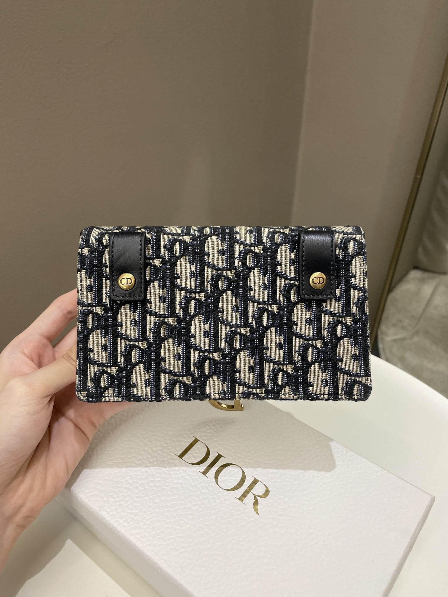 Dior Saddle Belt Pouch Blue Oblique