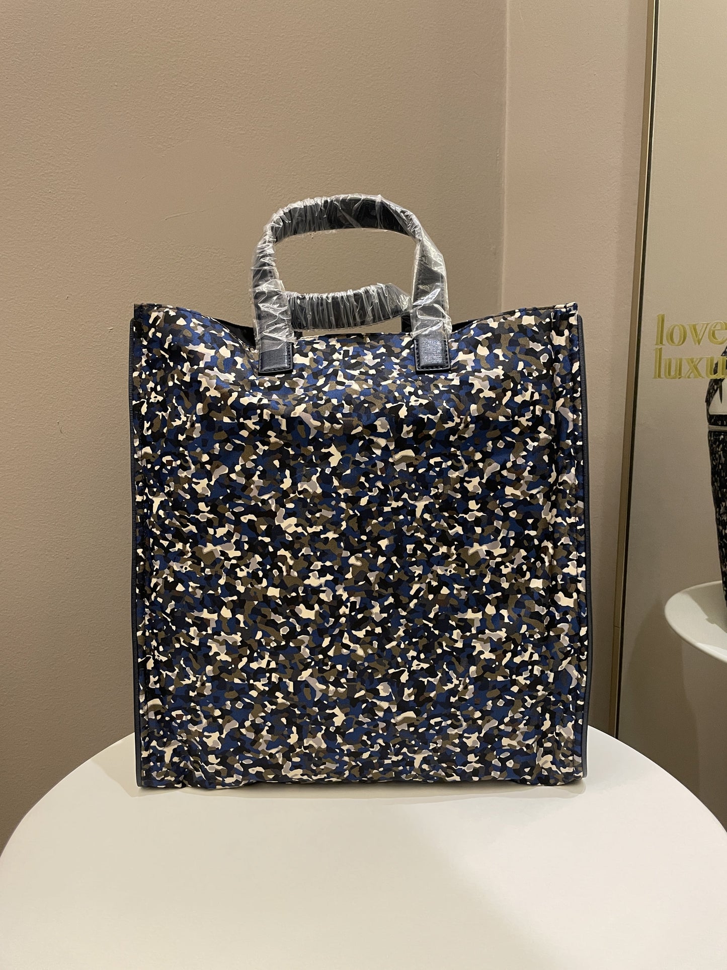 Fendi Printed Monster Tote Bag Navy Nylon