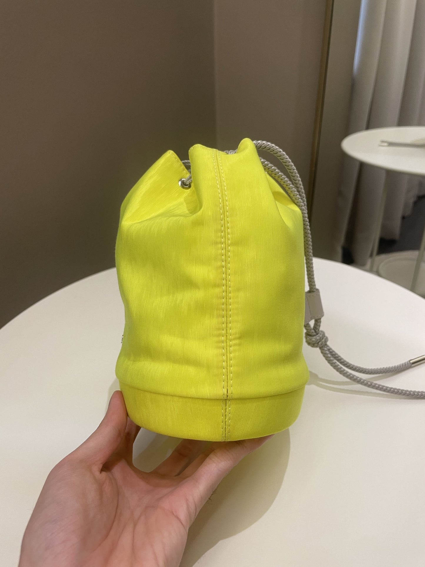 Dior Mini Marine Bucket Bag Yellow Canvas/ Lambskin