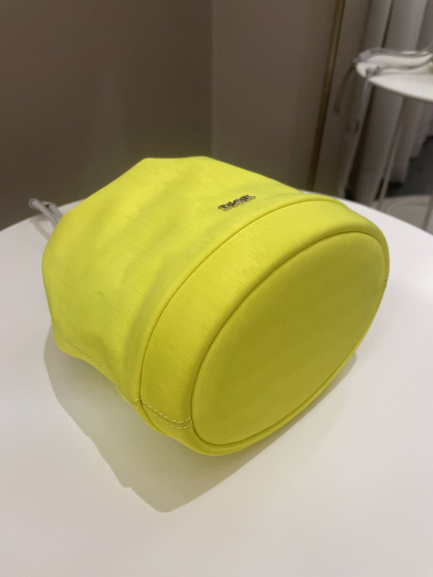 Dior Mini Marine Bucket Bag Yellow Canvas/ Lambskin