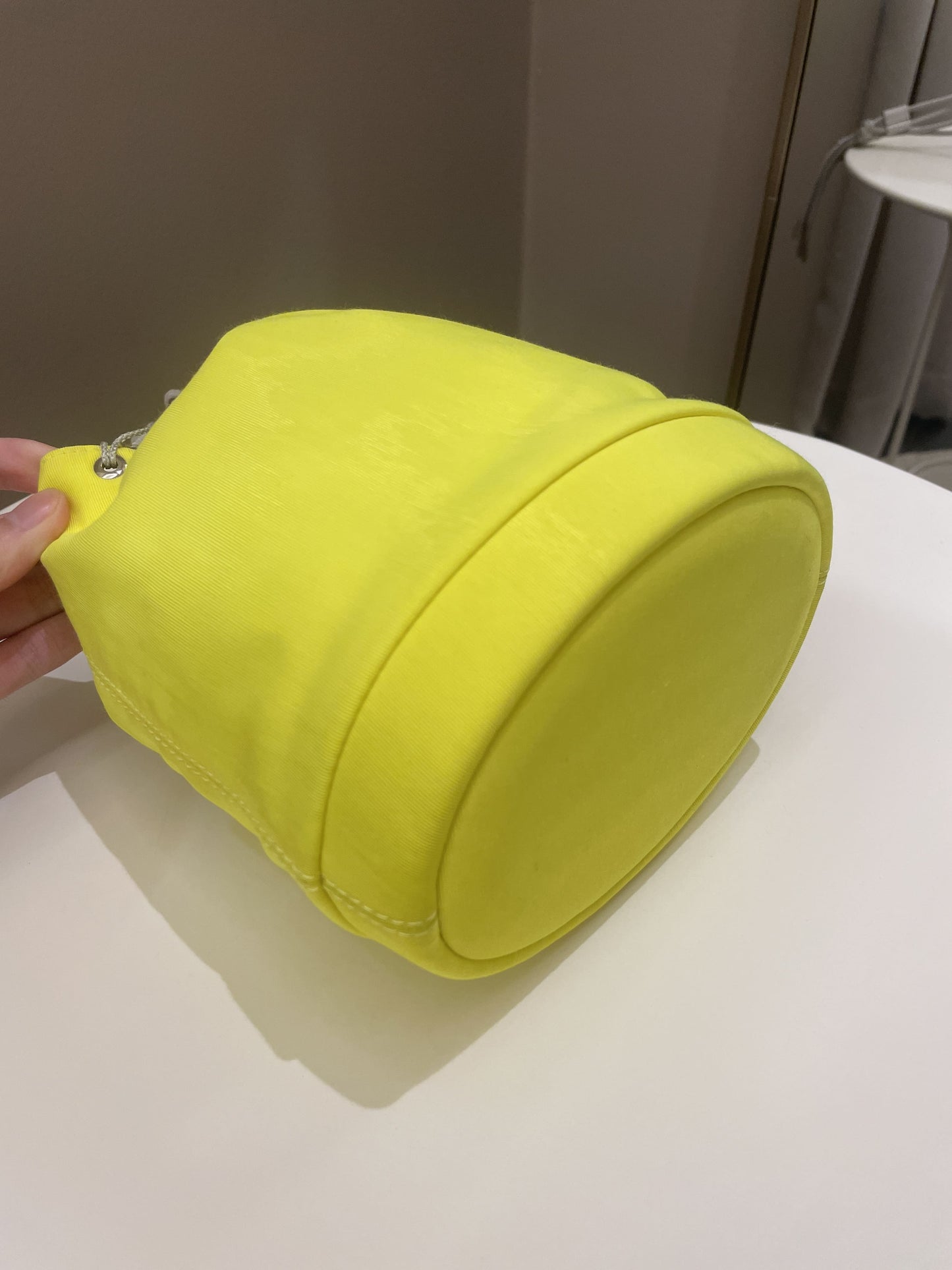 Dior Mini Marine Bucket Bag Yellow Canvas/ Lambskin