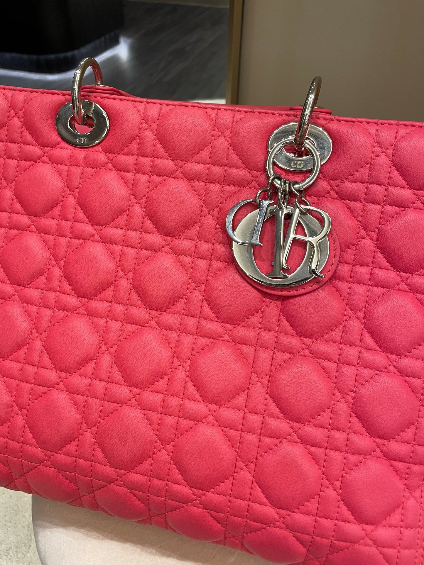 Dior Lady Dior Large Melon Pink Lambskin