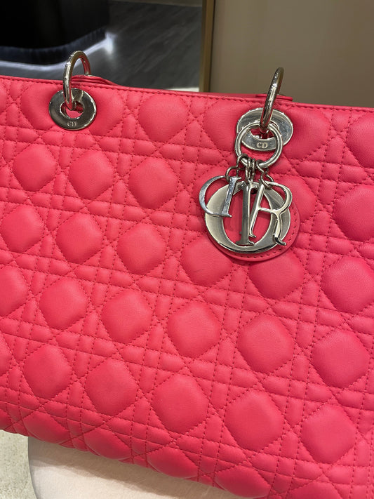 Dior Lady Dior Large Melon Pink Lambskin