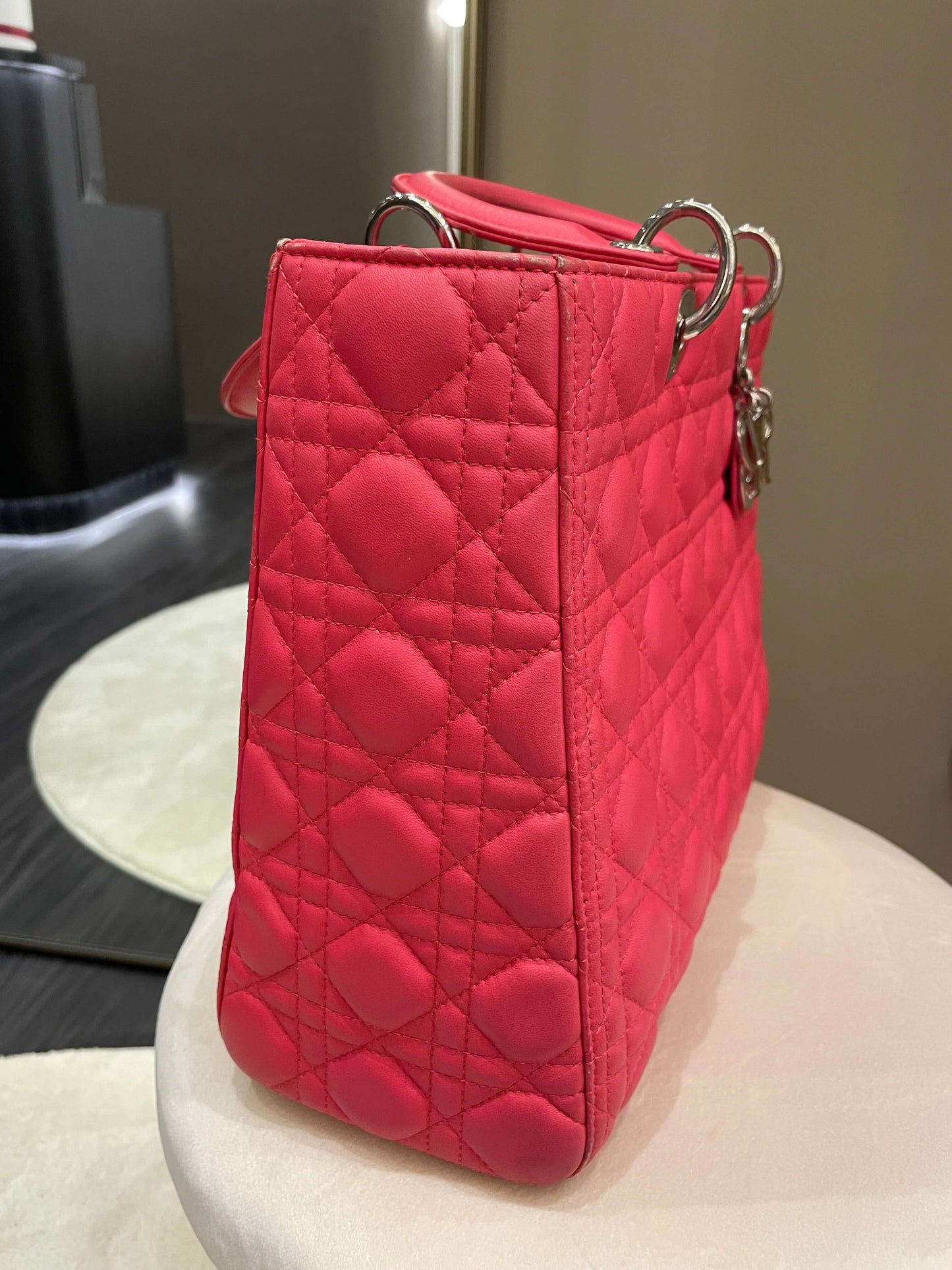 Dior Lady Dior Large Melon Pink Lambskin