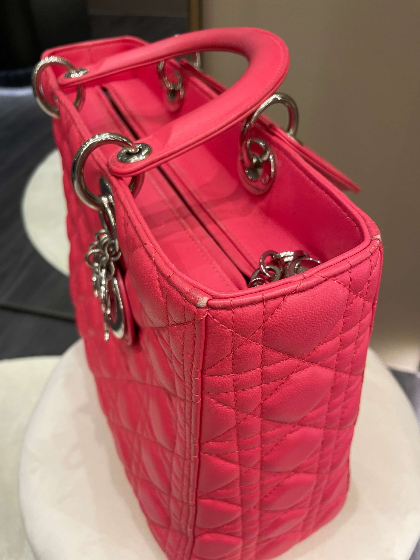 Dior Lady Dior Large Melon Pink Lambskin