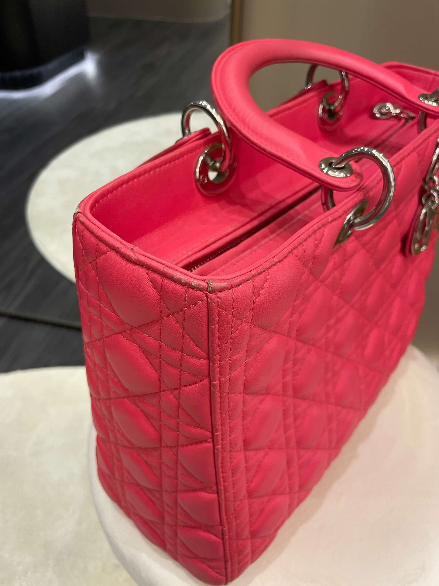 Dior Lady Dior Large Melon Pink Lambskin