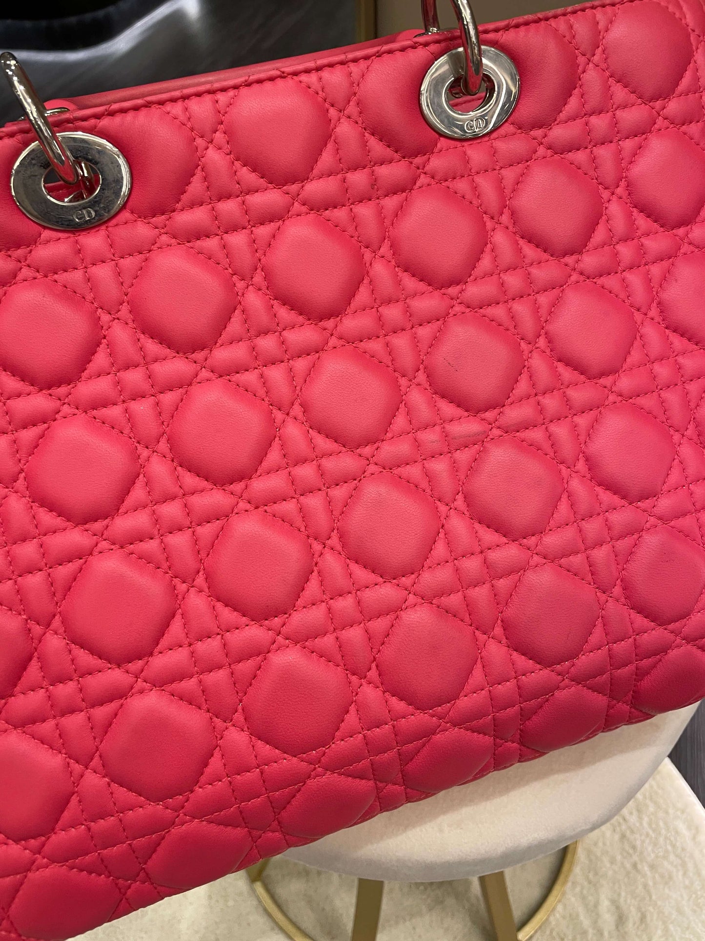 Dior Lady Dior Large Melon Pink Lambskin