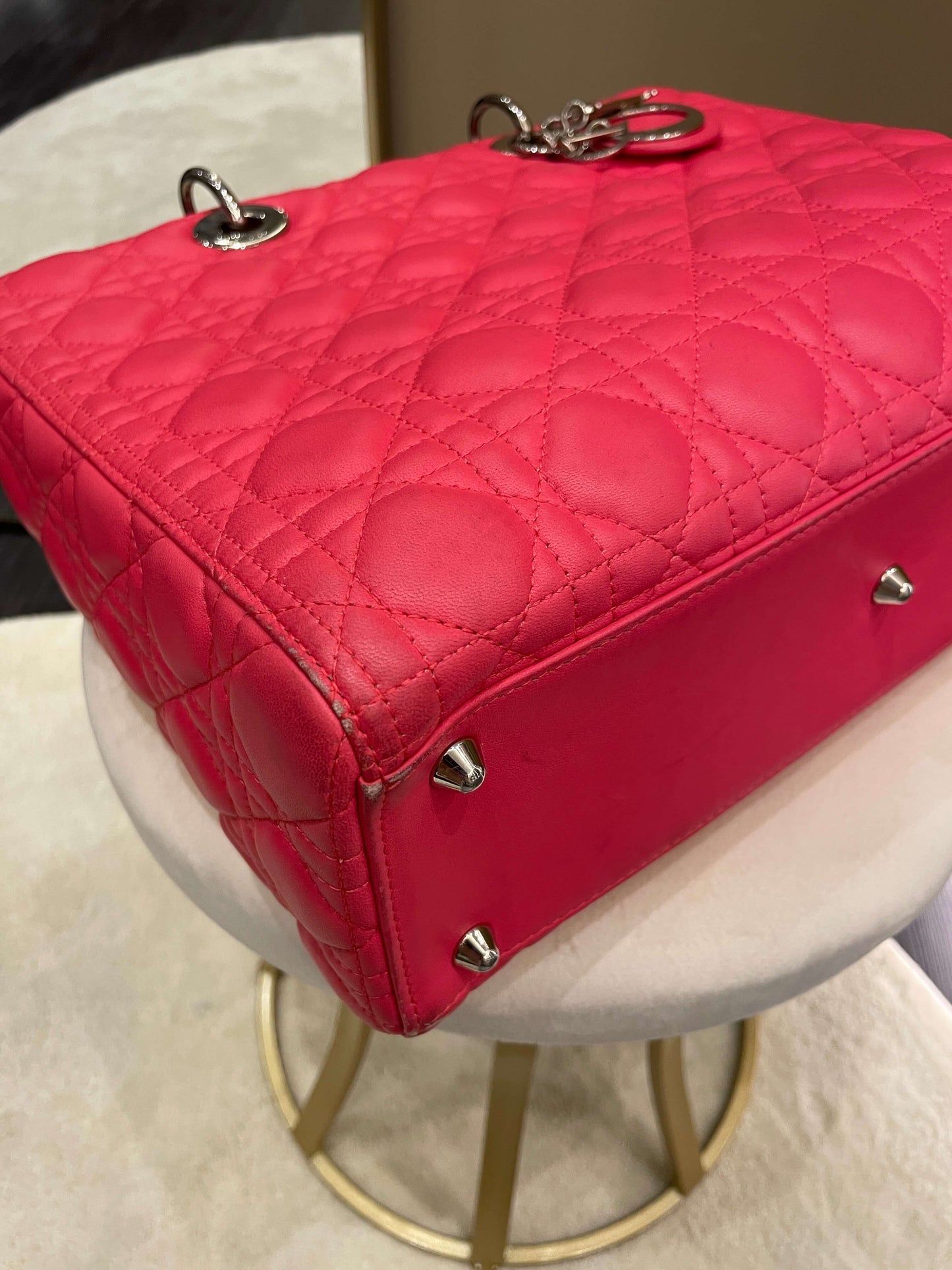 Dior Lady Dior Large Melon Pink Lambskin