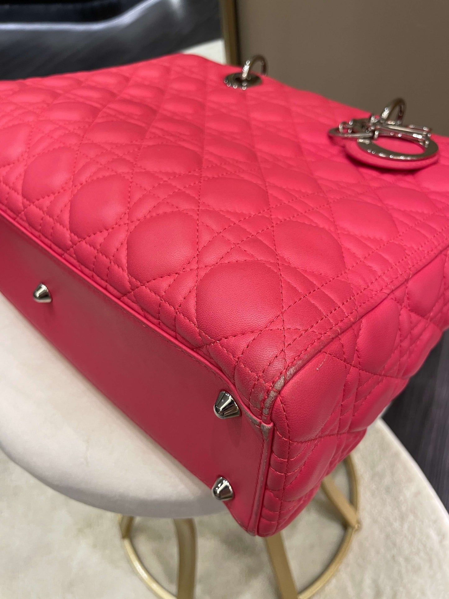 Dior Lady Dior Large Melon Pink Lambskin