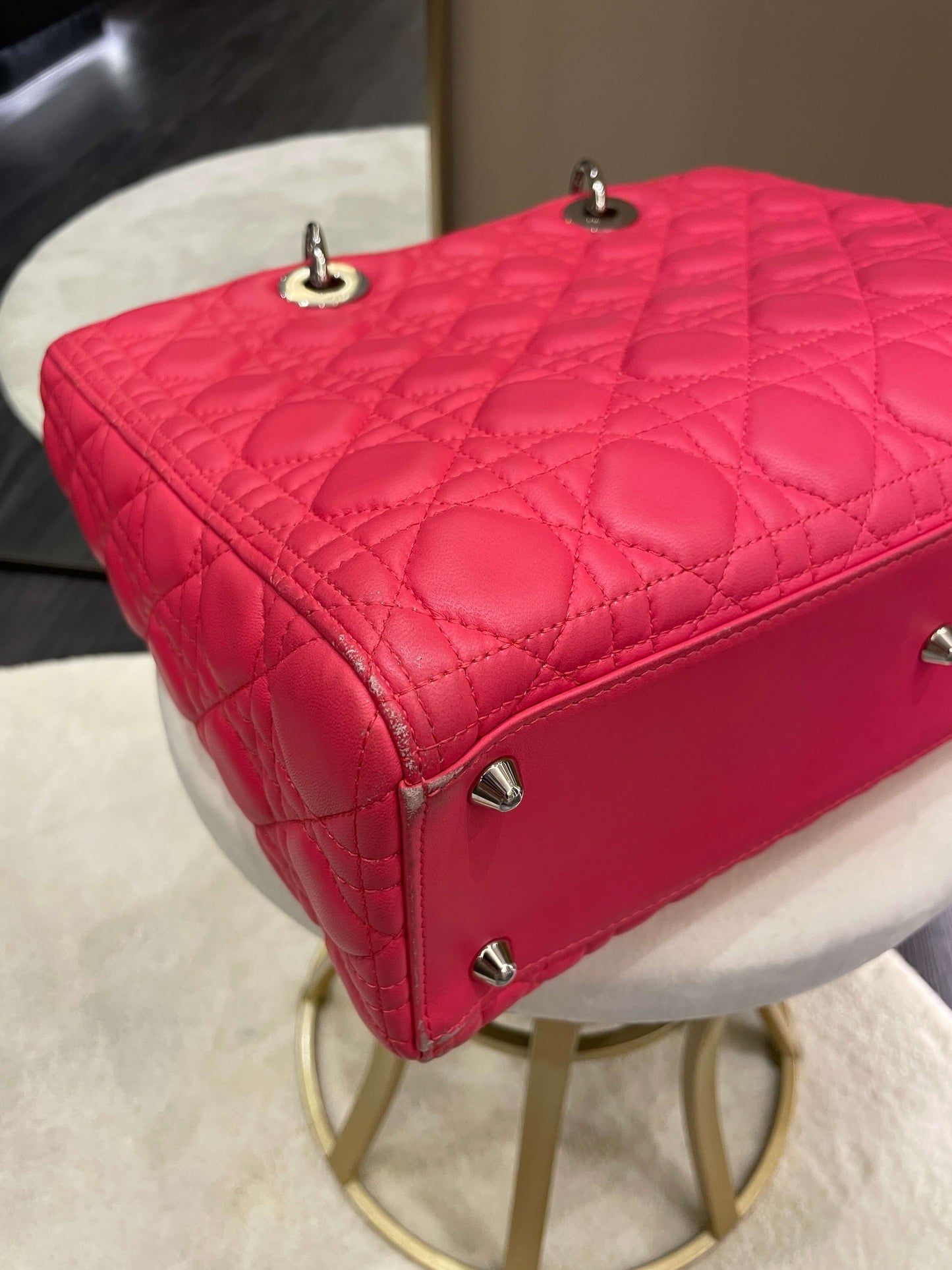 Dior Lady Dior Large Melon Pink Lambskin