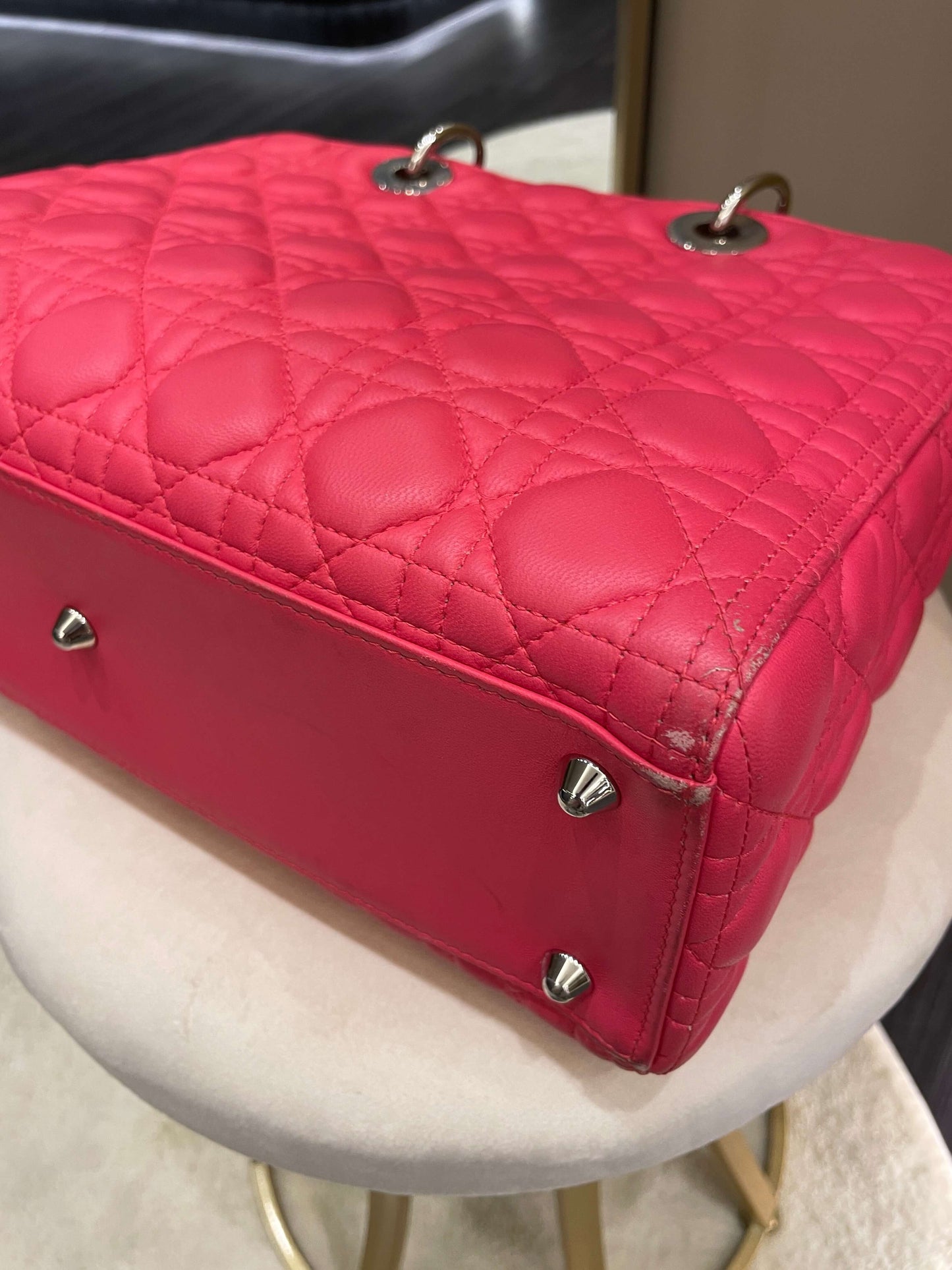 Dior Lady Dior Large Melon Pink Lambskin