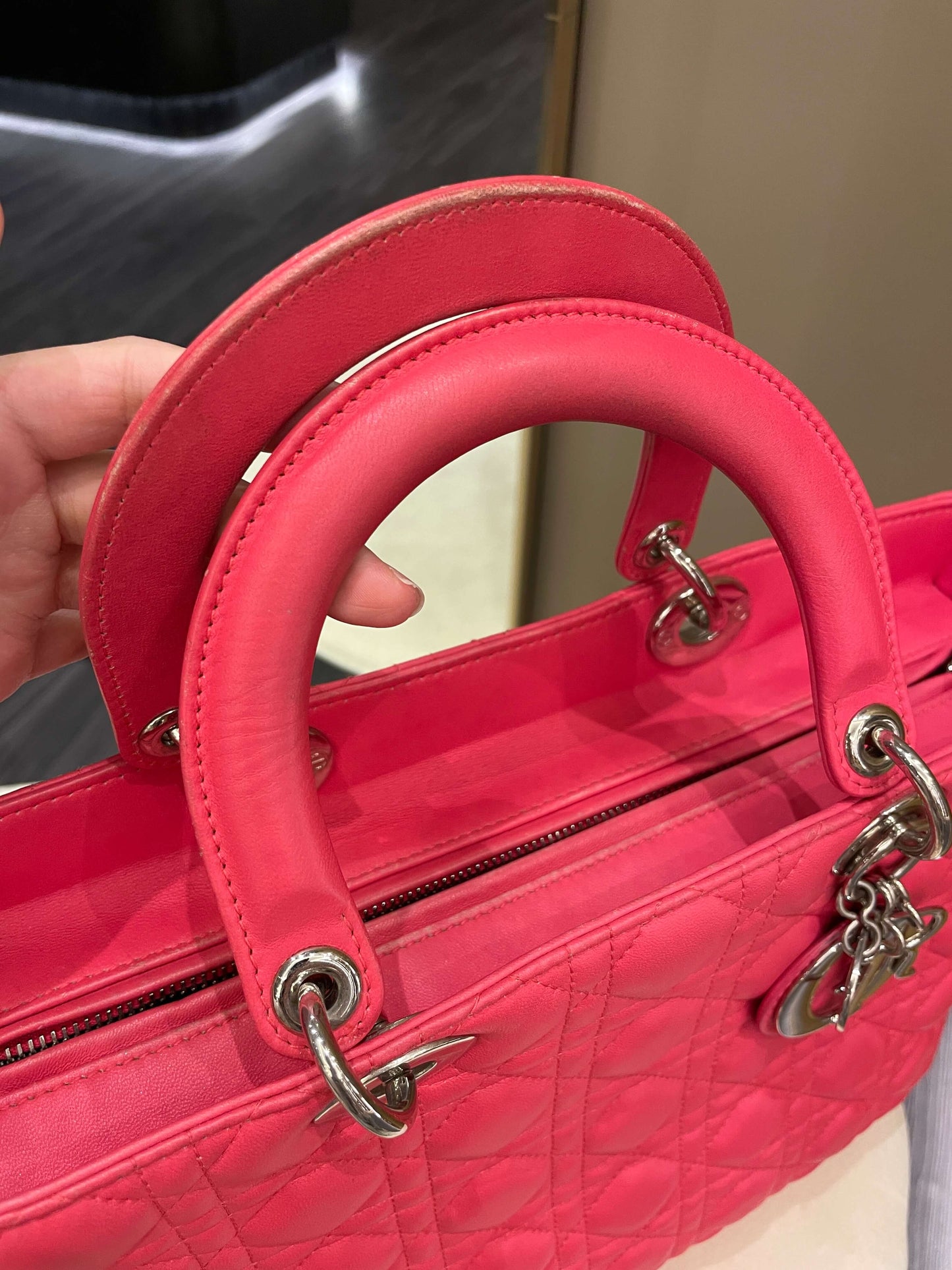 Dior Lady Dior Large Melon Pink Lambskin