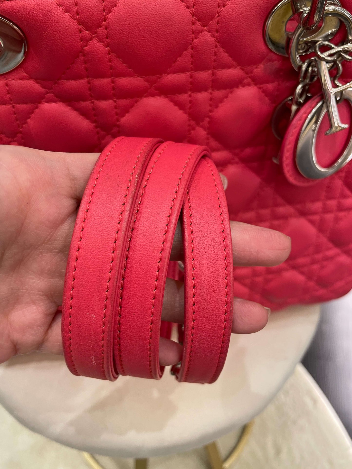 Dior Lady Dior Large Melon Pink Lambskin