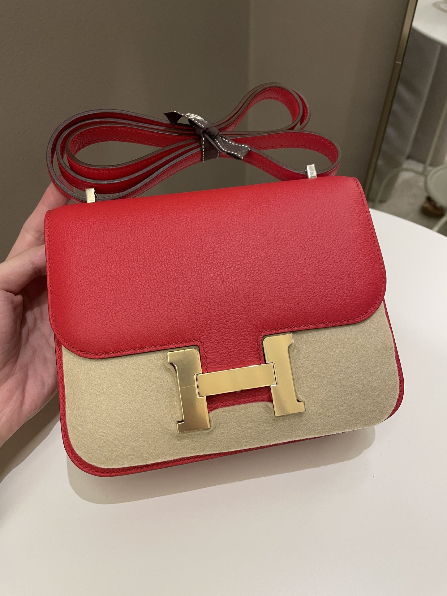 Hermes Constance 18 Rouge De Coeur Evercolor