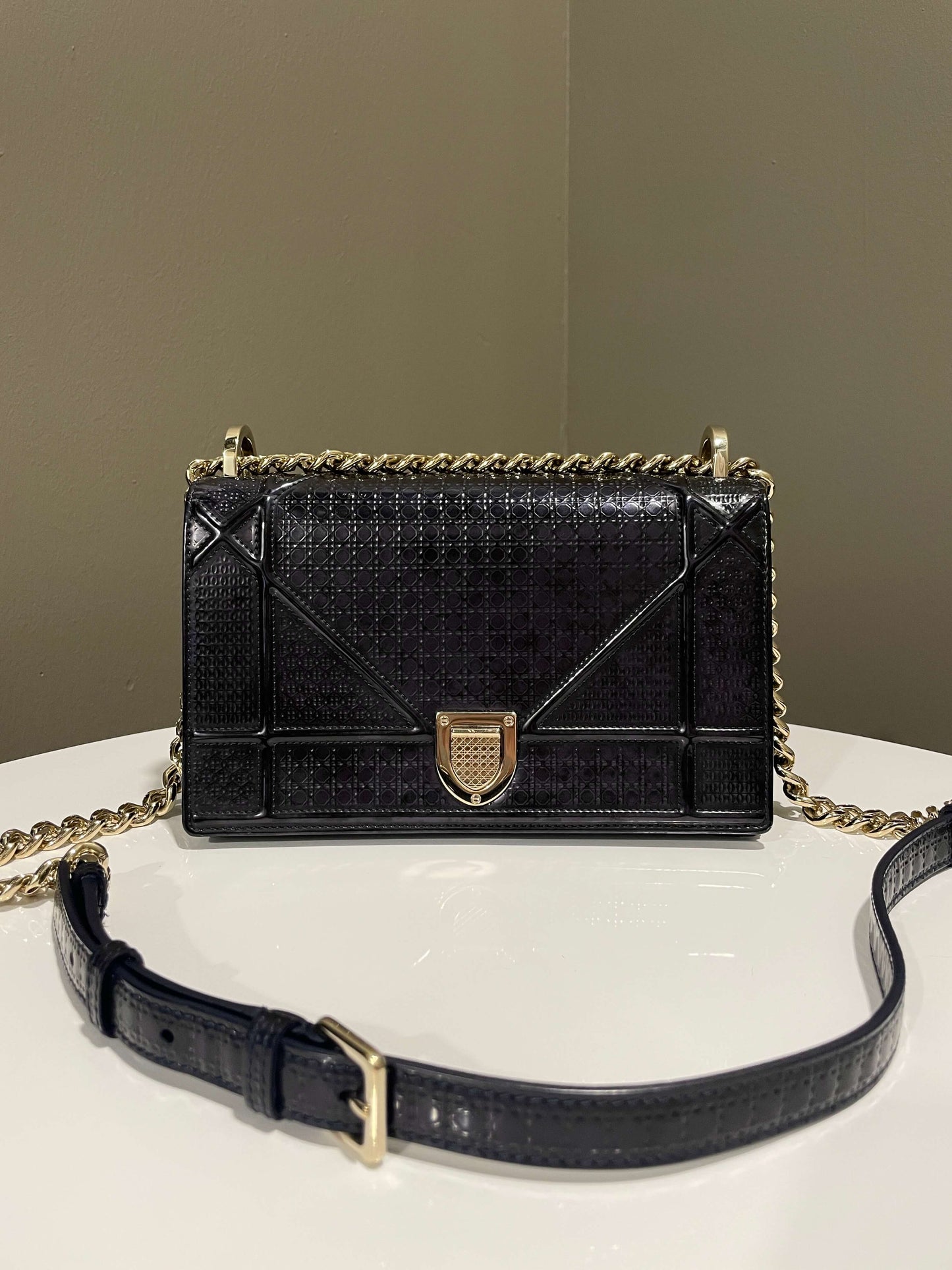 Dior Diorama Bag Midnight Glazed Calf