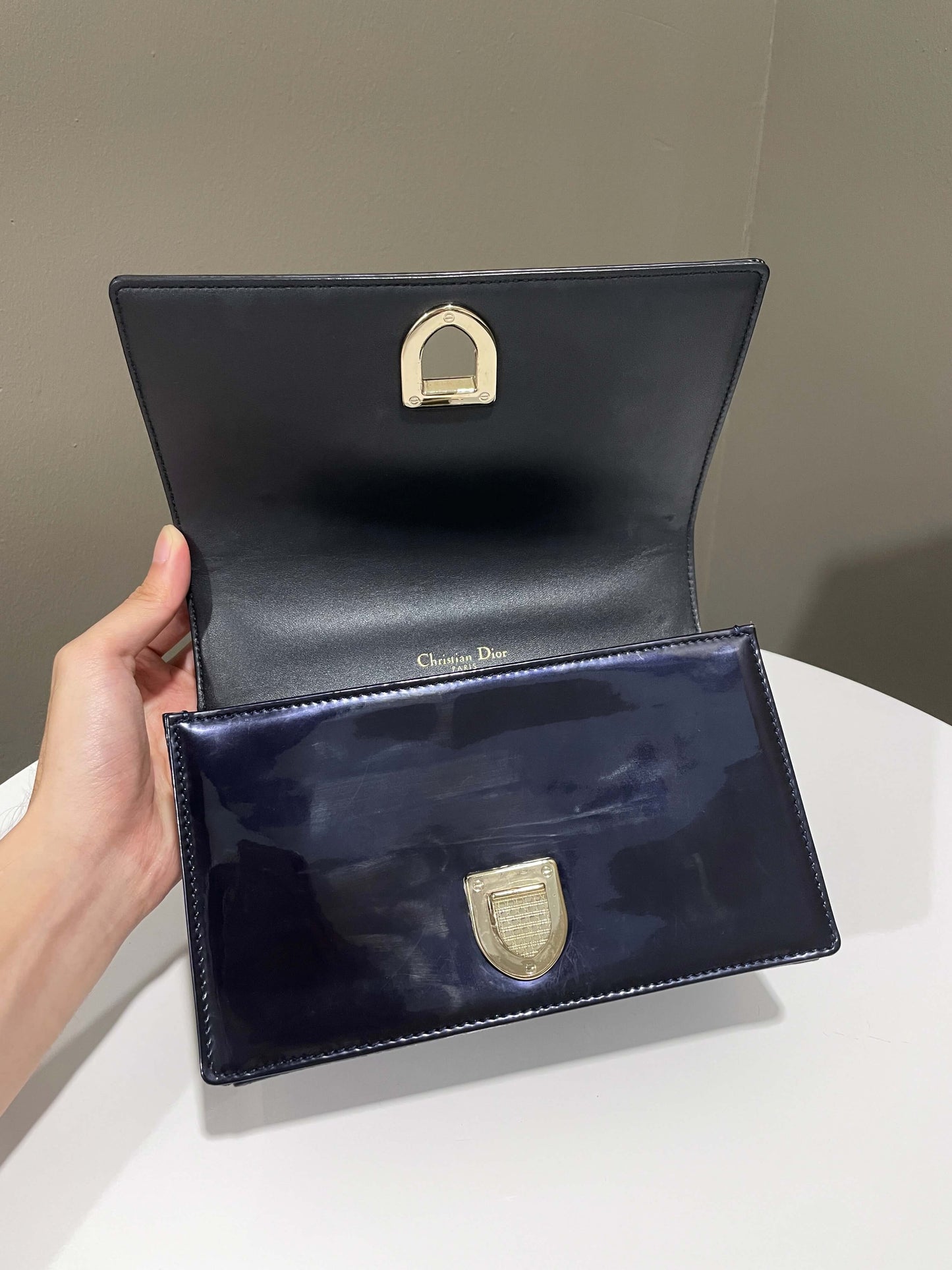 Dior Diorama Bag Midnight Glazed Calf