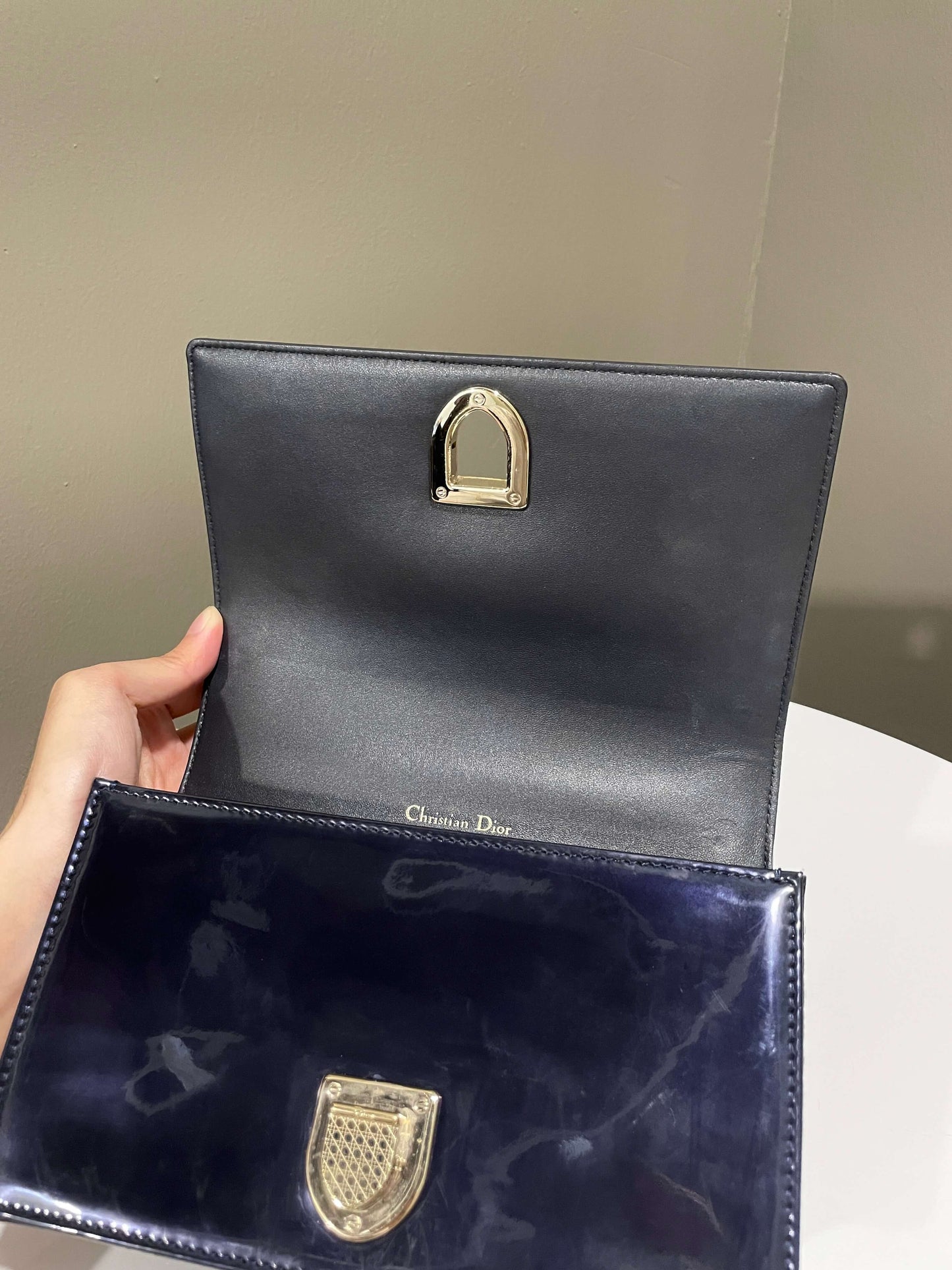 Dior Diorama Bag Midnight Glazed Calf