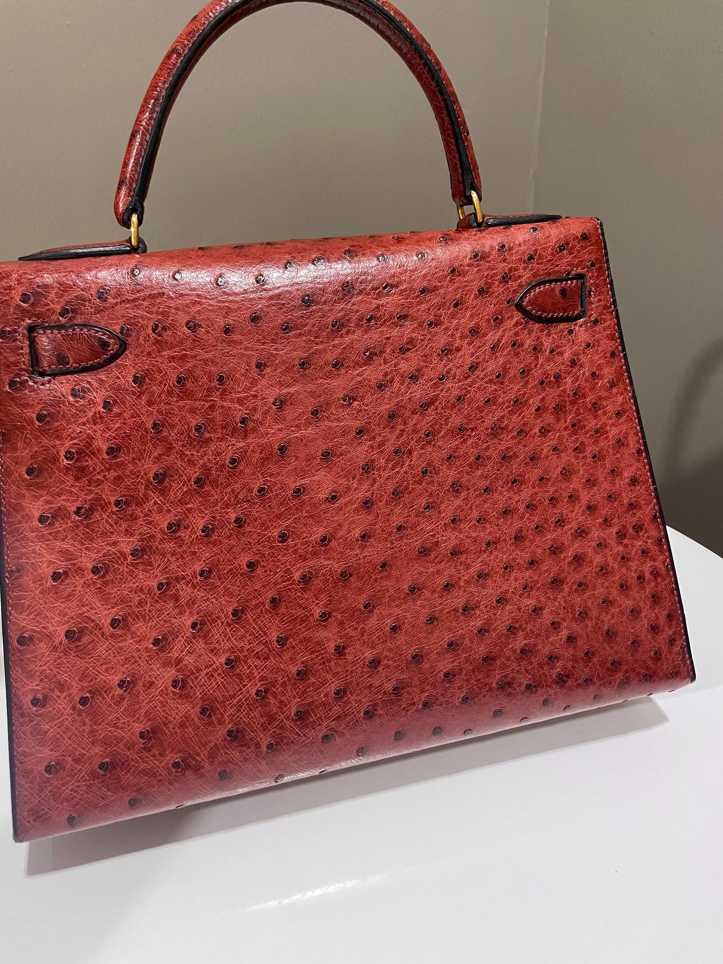 Hermes Kelly Sellier 28 Rouge H Ostrich